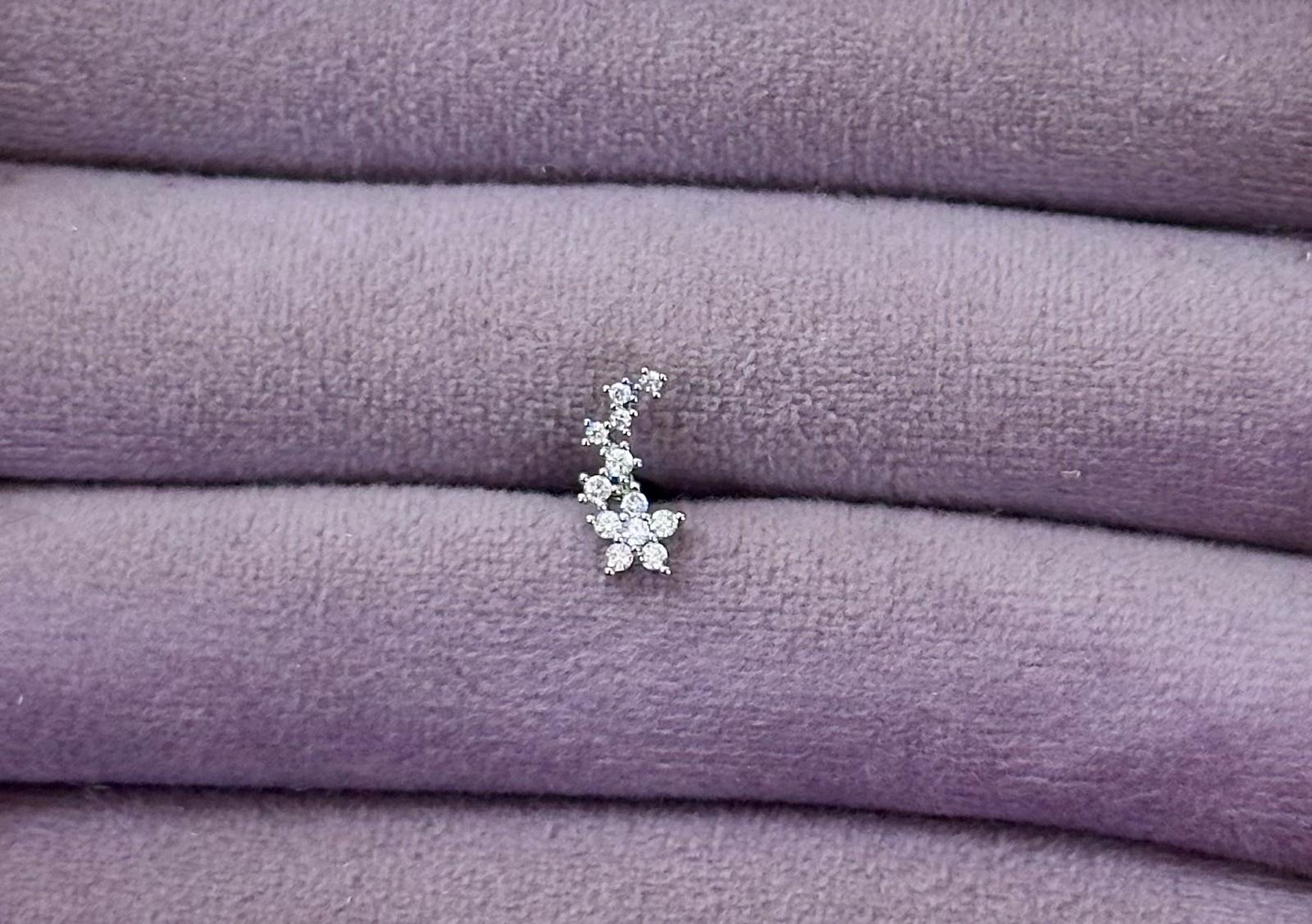 Işıltılı Çiçek Salkımı Kıkırdak Piercing