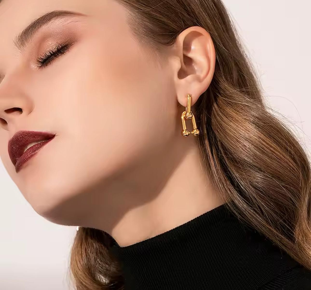  Çift Top Bağlantı Küpe – Gold