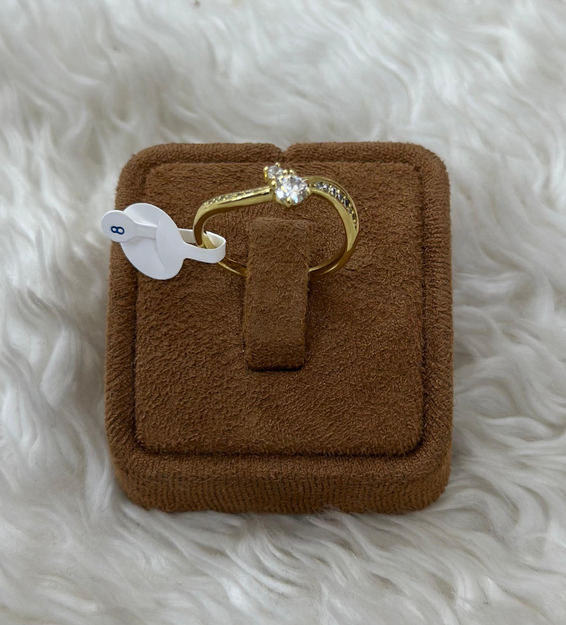 💍 Beden 8 | Kenarı Taşlı Xuping Tektaş Yüzük 💎