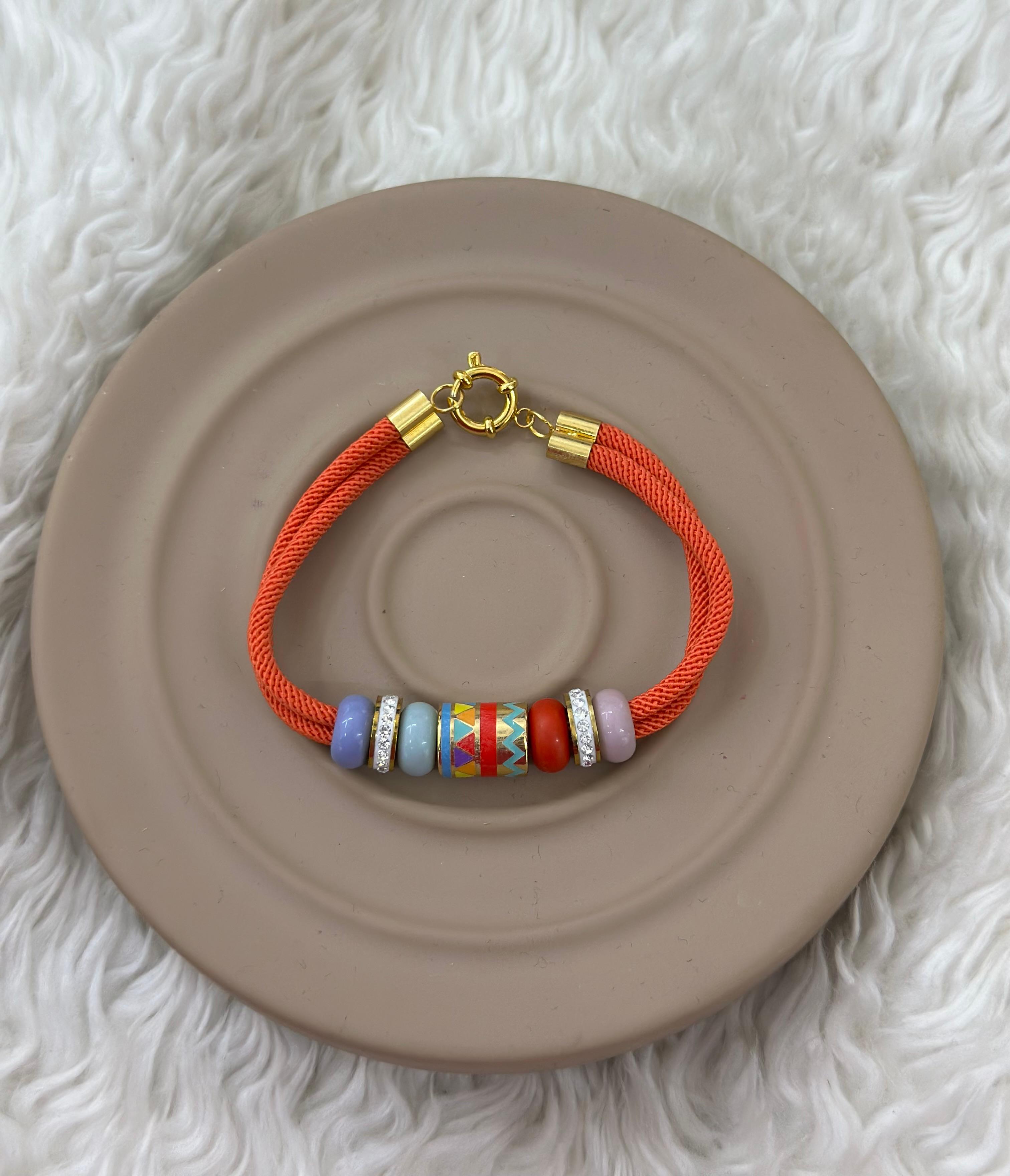 🧡✨ “Güneş Işığı Mineli Boncuk Bileklik” 🌞🌈