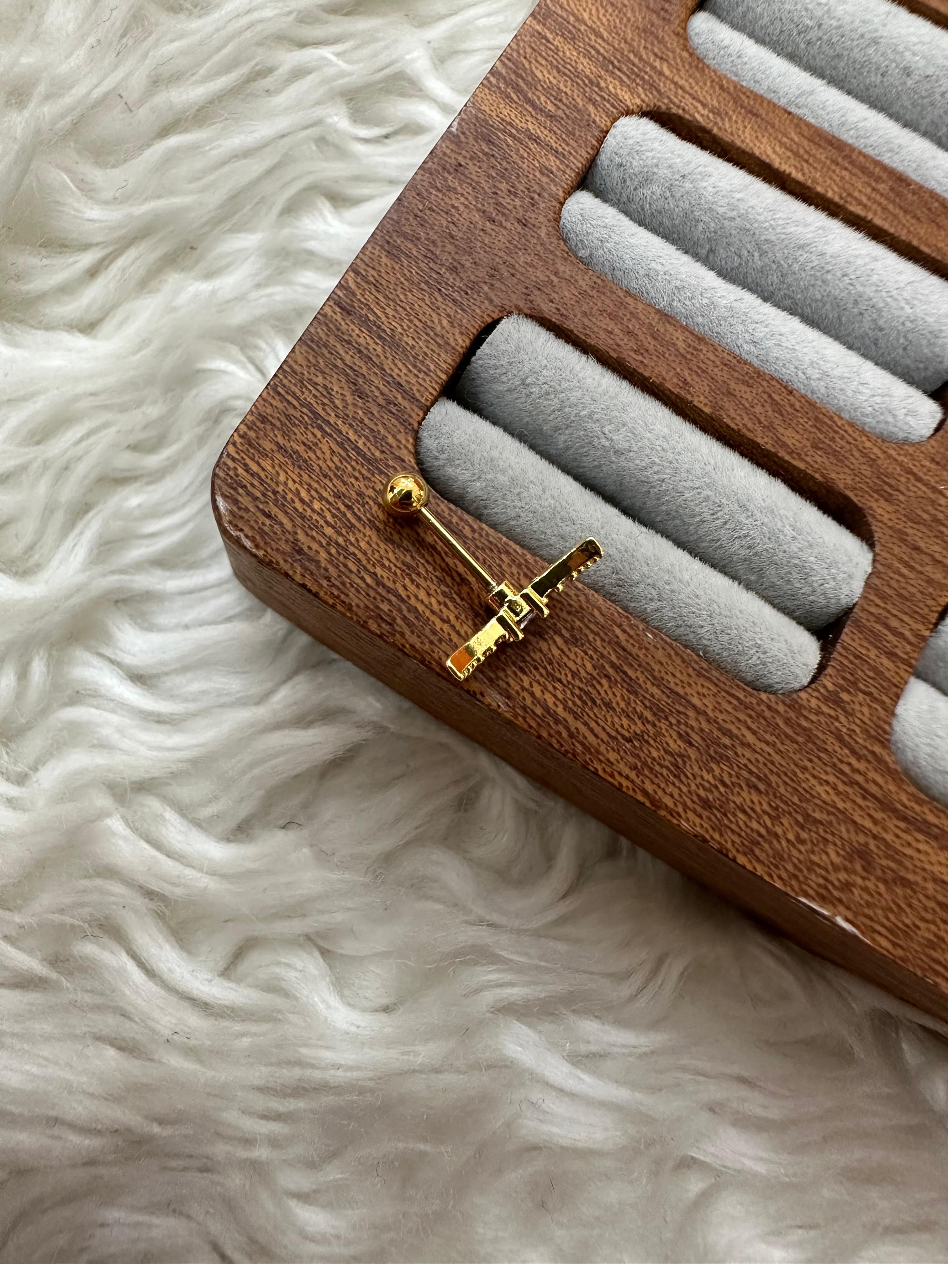 🌙✨💎 AY'DAN İLHAM ALAN TAŞLI HİLAL PIERCING