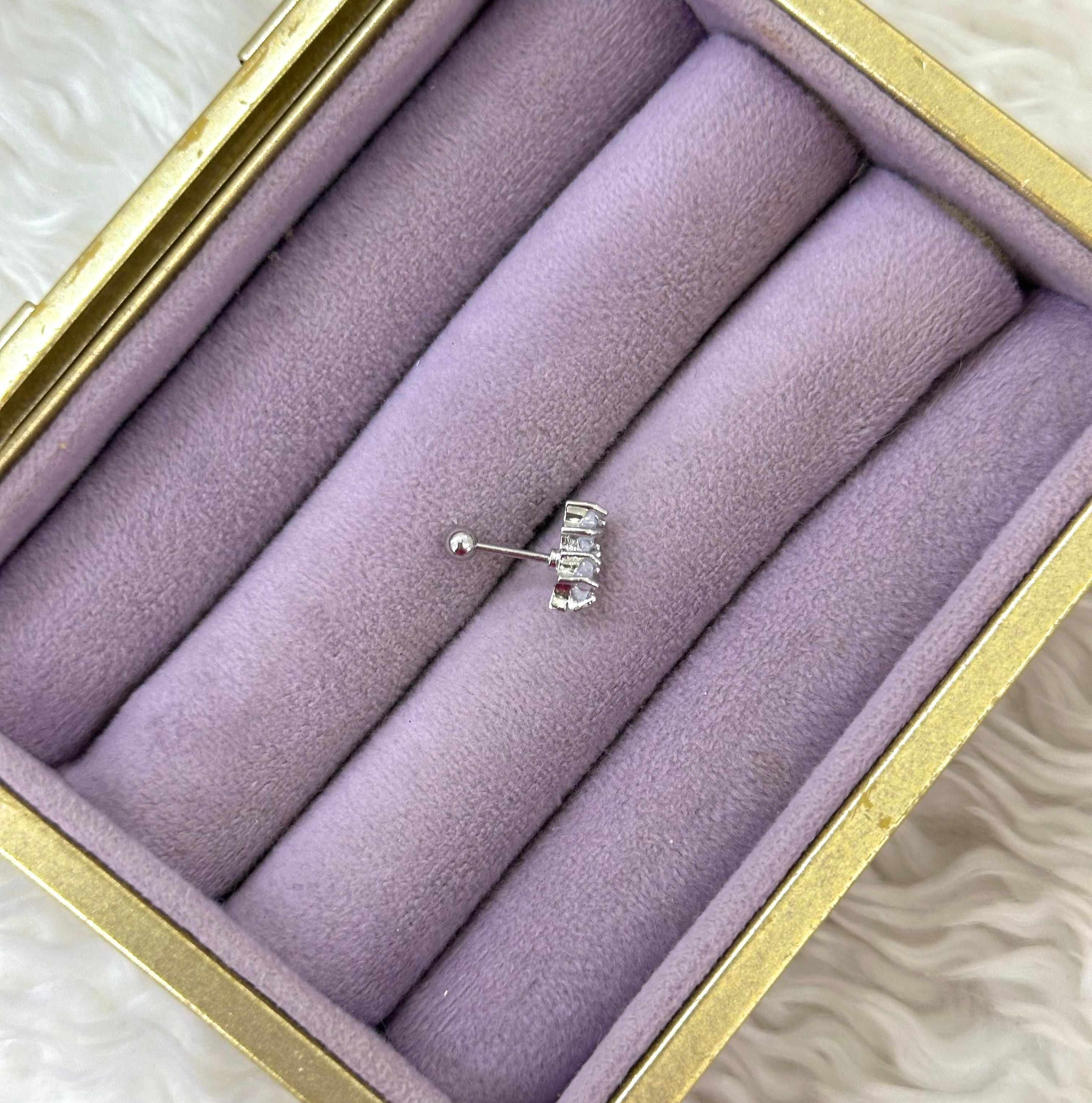 ✨ Çift Yıldız Parıltı Çelik Piercing ✨