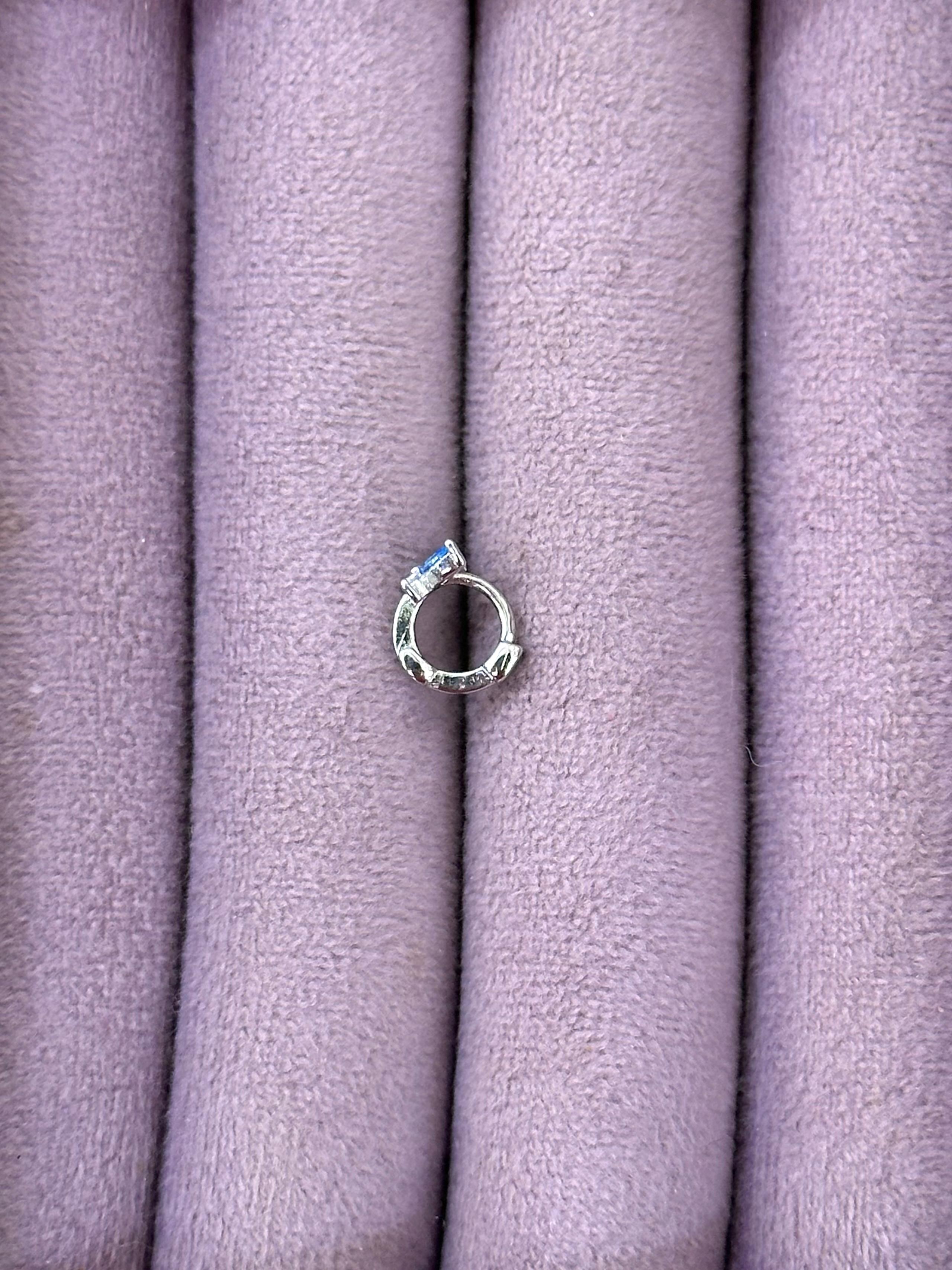 🦋 Mavi Kanat Kelebek – Marquise Mini Piercing (Çelik)