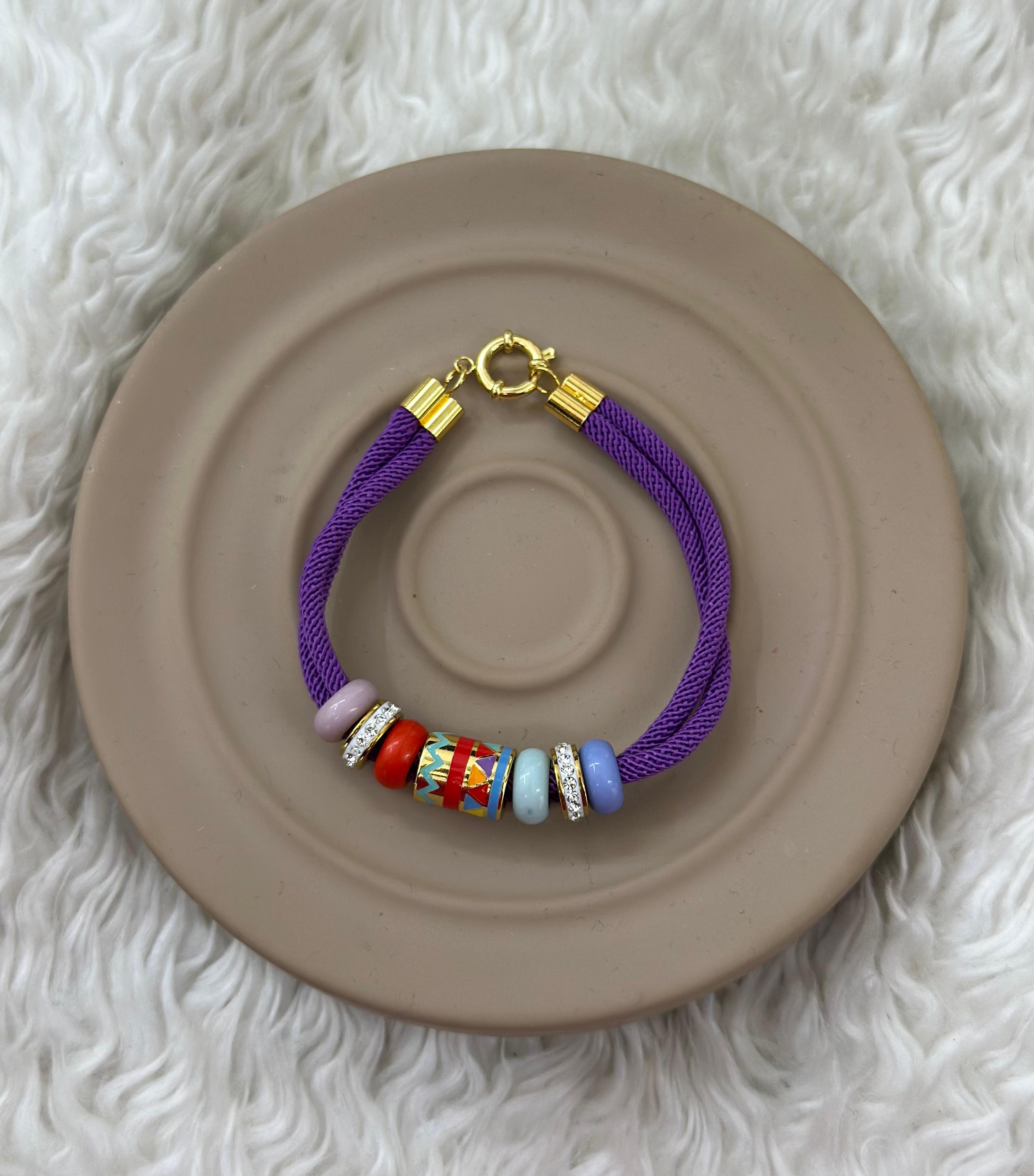 💜✨ “Mor Enerji Mineli Boncuk Bileklik” 🌈💎