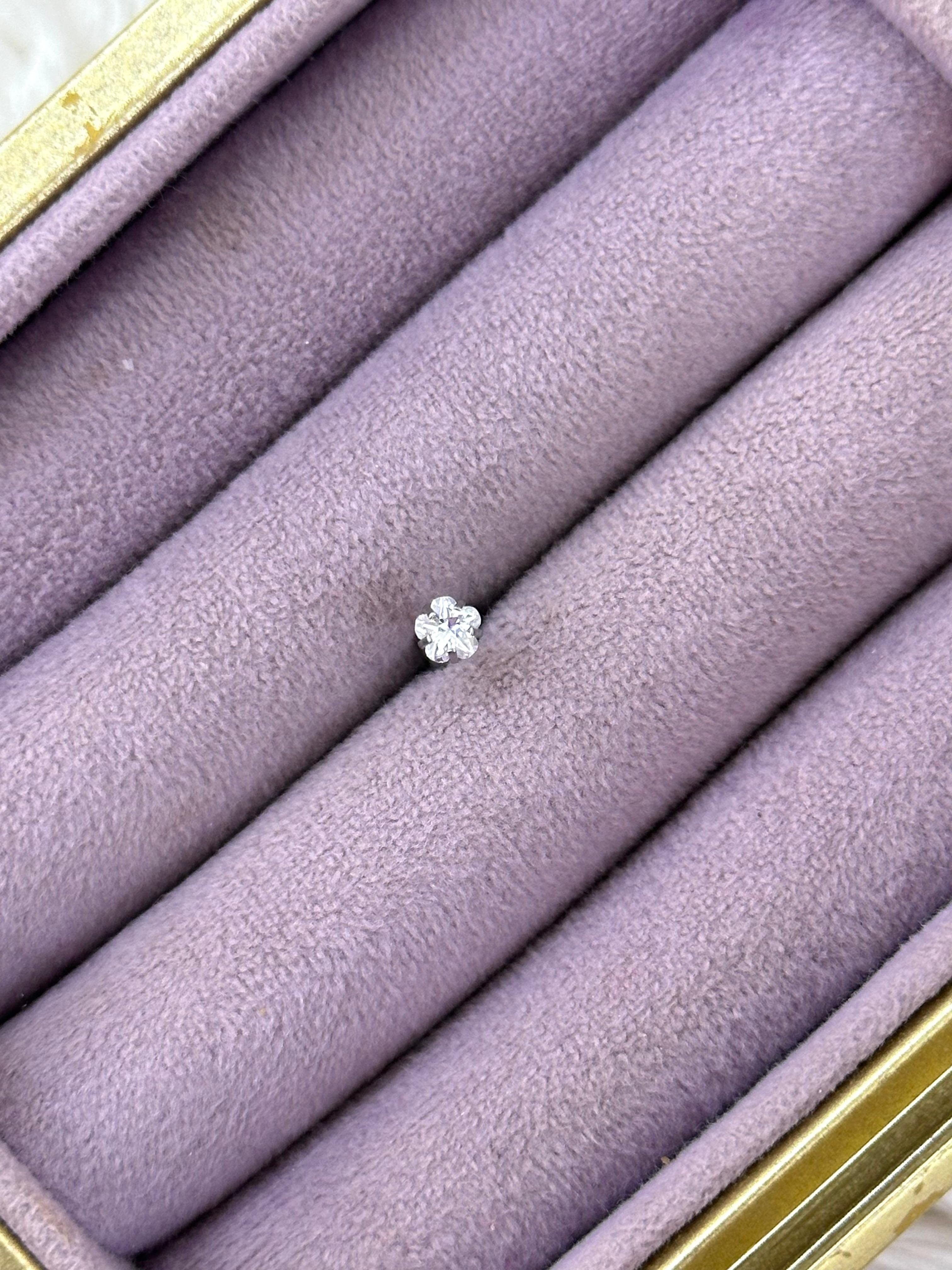 🍀 Yonca Işıltı – Taşlı Zirkon Mini Piercing (Çelik)