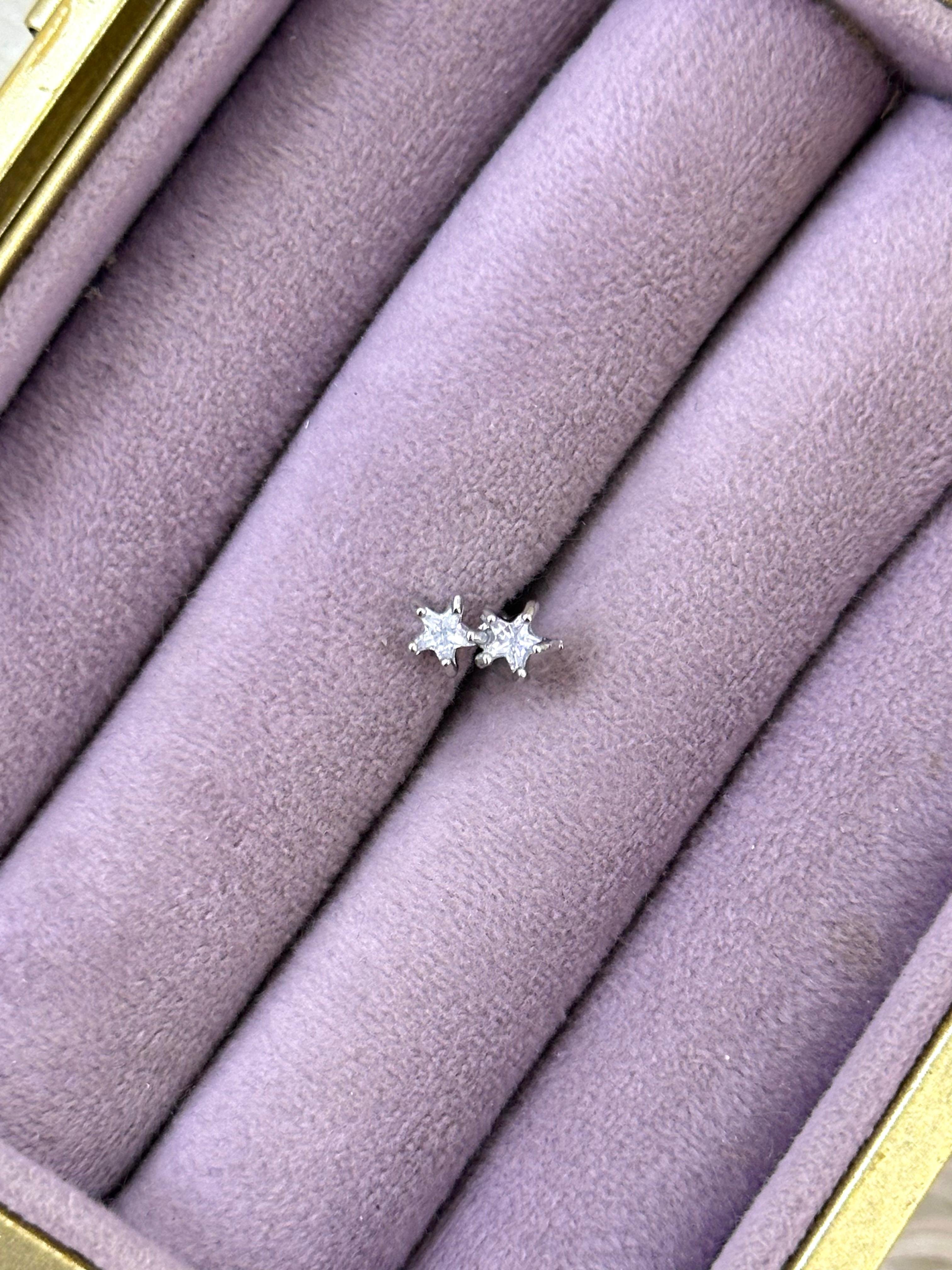 ✨ Çift Yıldız Parıltı Çelik Piercing ✨