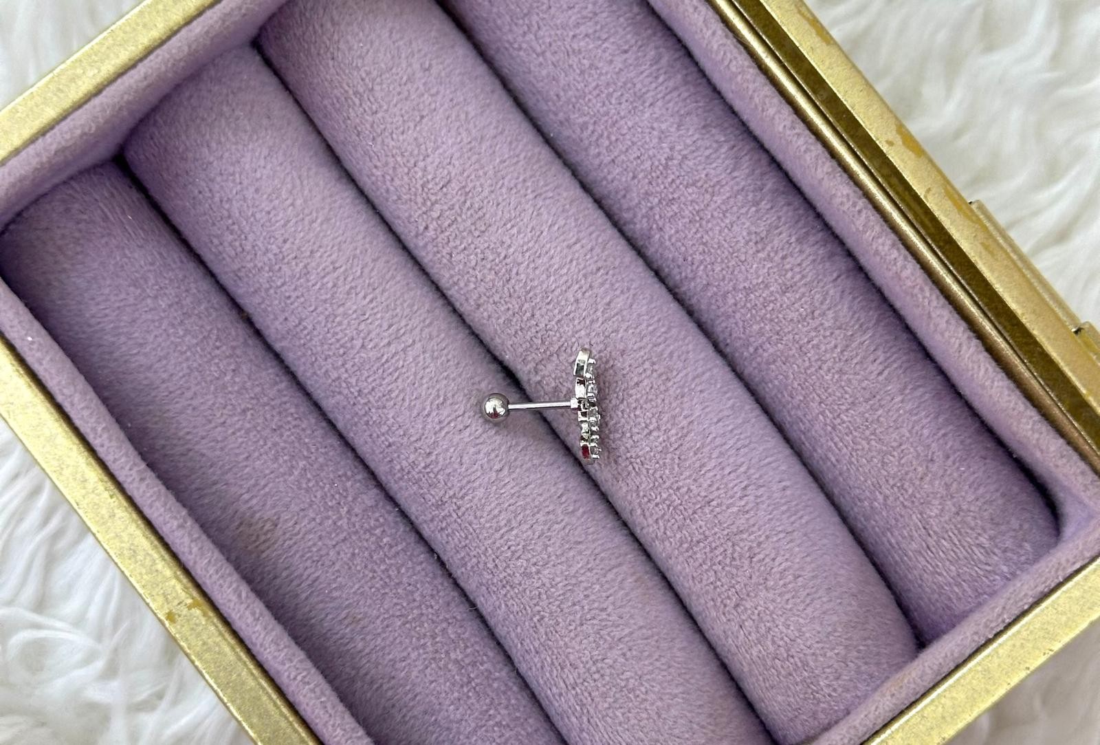 ✨ Hilal Işıltı Kavis Çelik Piercing 🌙💎