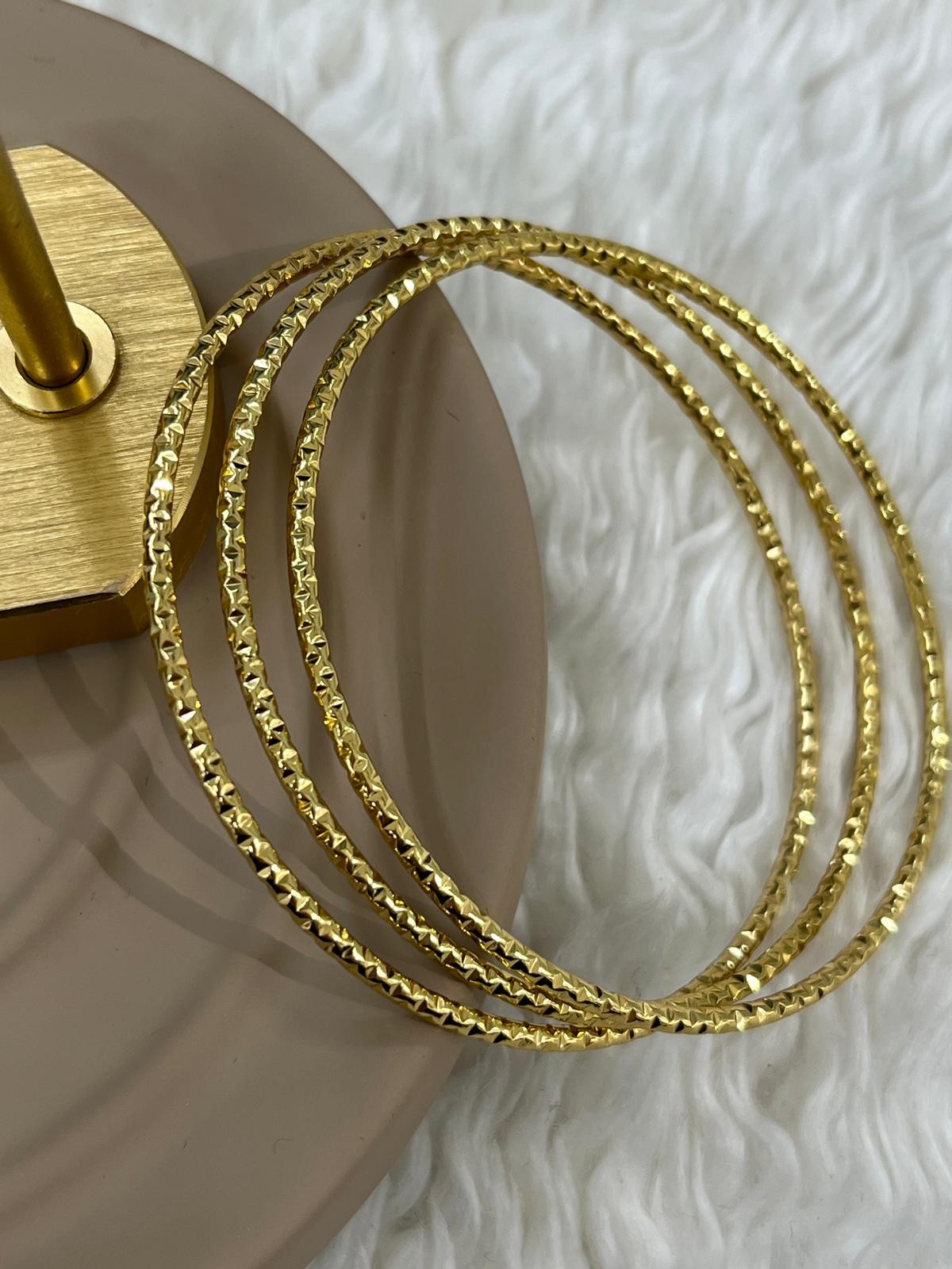 Özel İzli Gold Ajda Bileklik 3lü (65mm Büyük Boy)