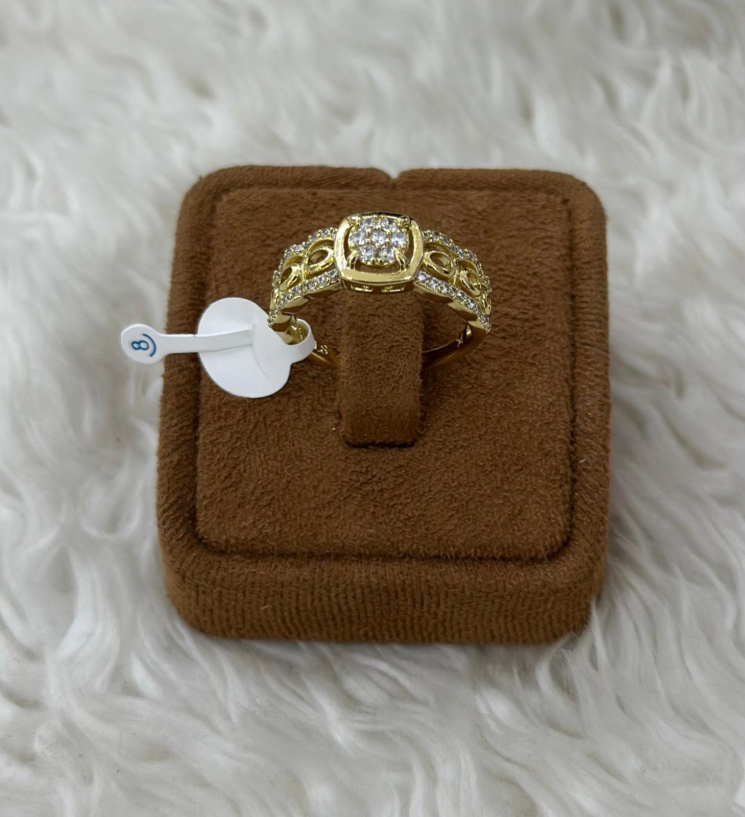 💍 Beden 8 | Kenarı Taşlı Xuping Tektaş Yüzük