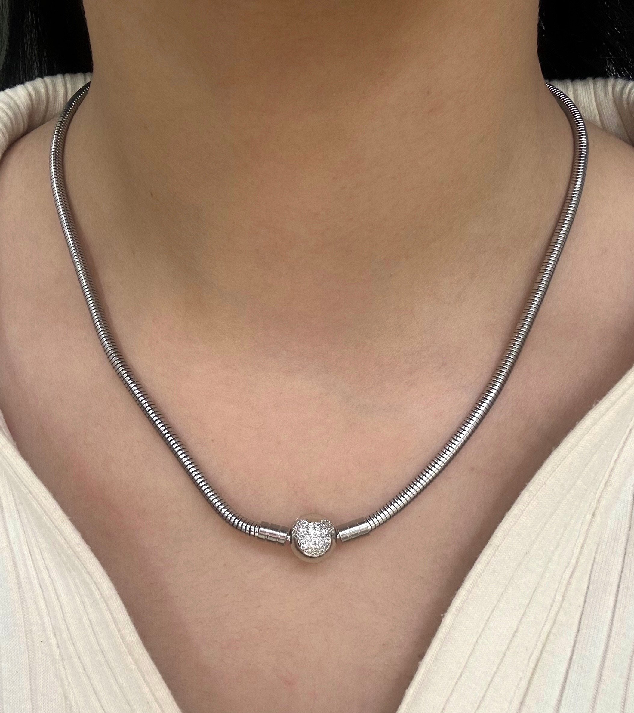 Çelik silver pandora kolye (45 cm)