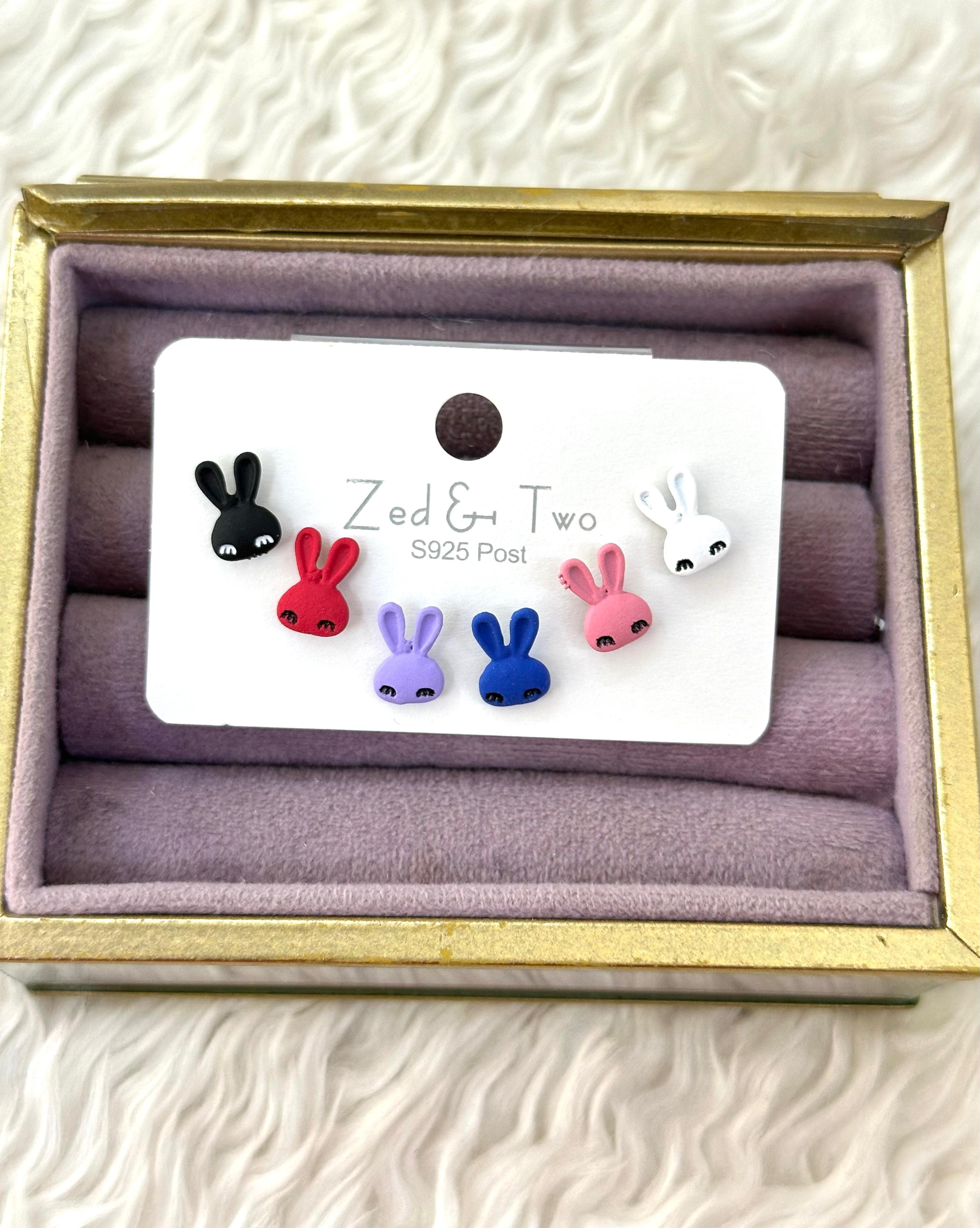 🖤 Minimalist Tavşanlar! 5'li Canlı Renkli Mini Tavşan Seti! 🌈