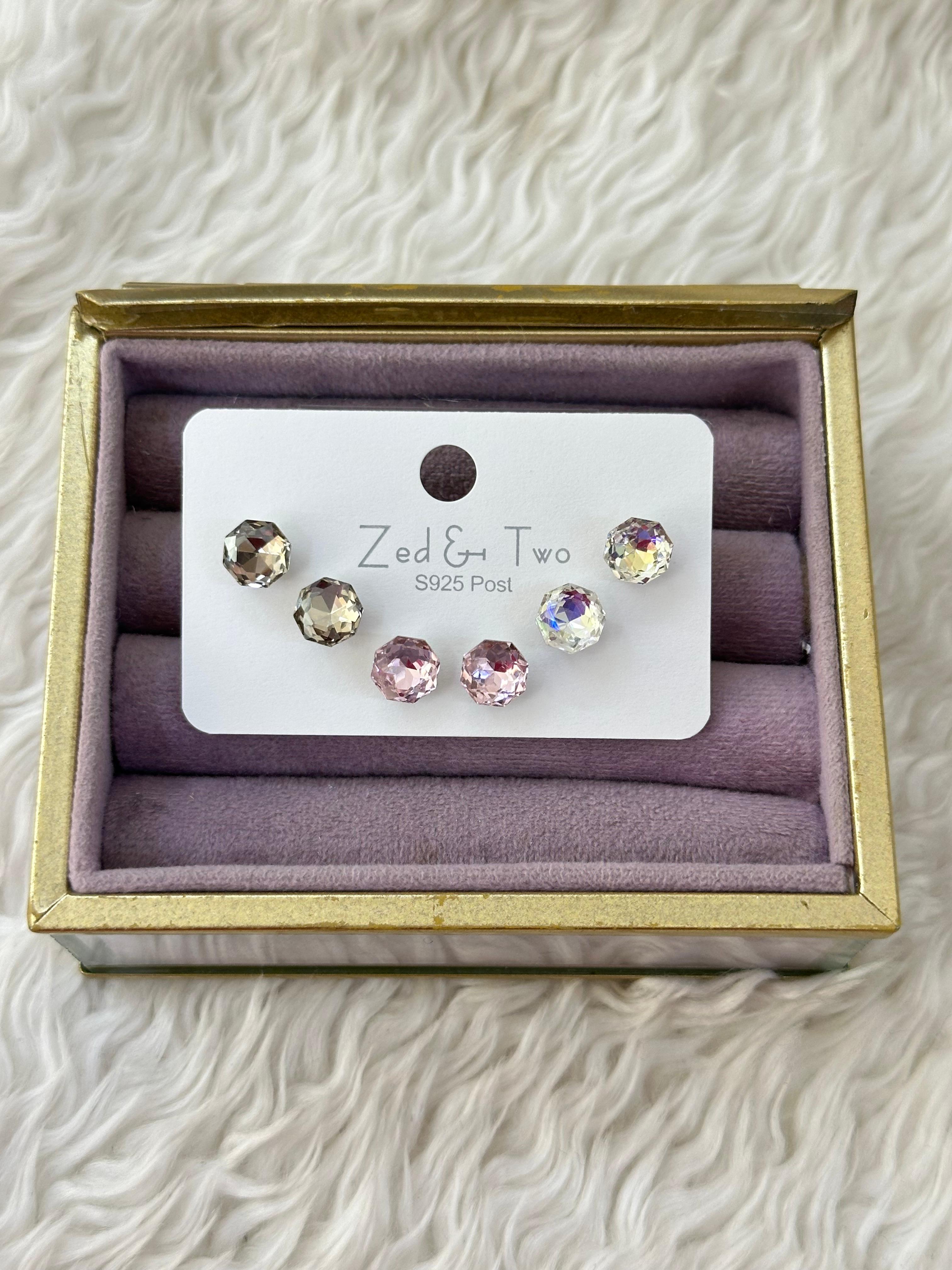 💎 Maksimum Işıltı! 3'lü Farklı Renk Taştan Küpe Seti! 💖