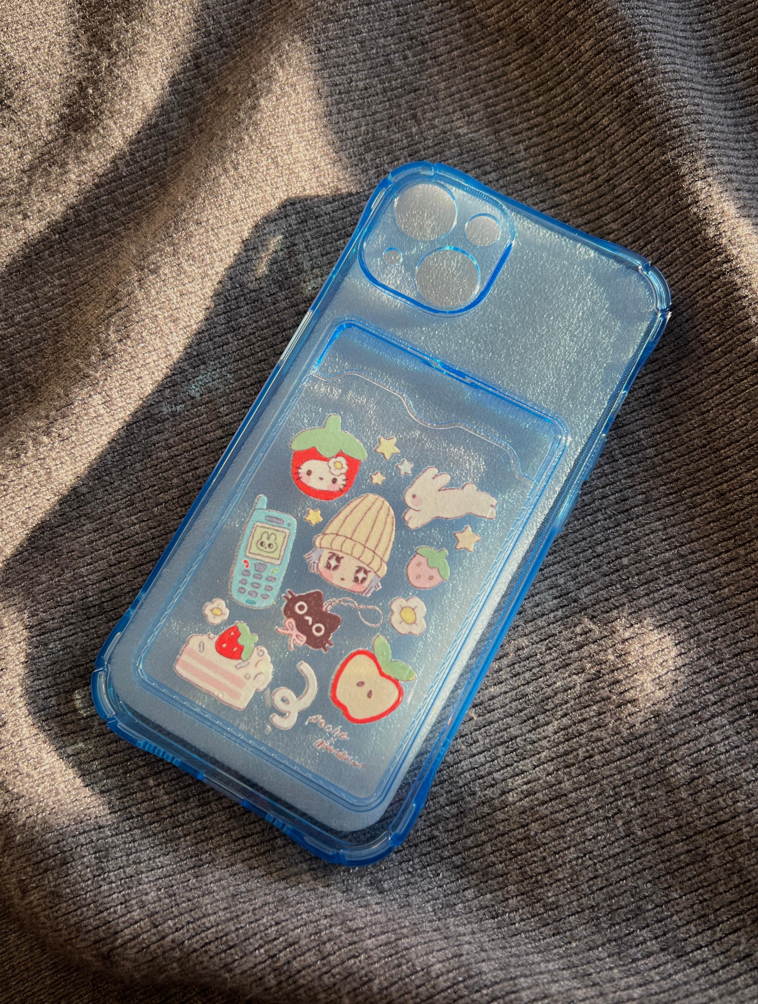 moonillusion studio x pêche phone case with card holder