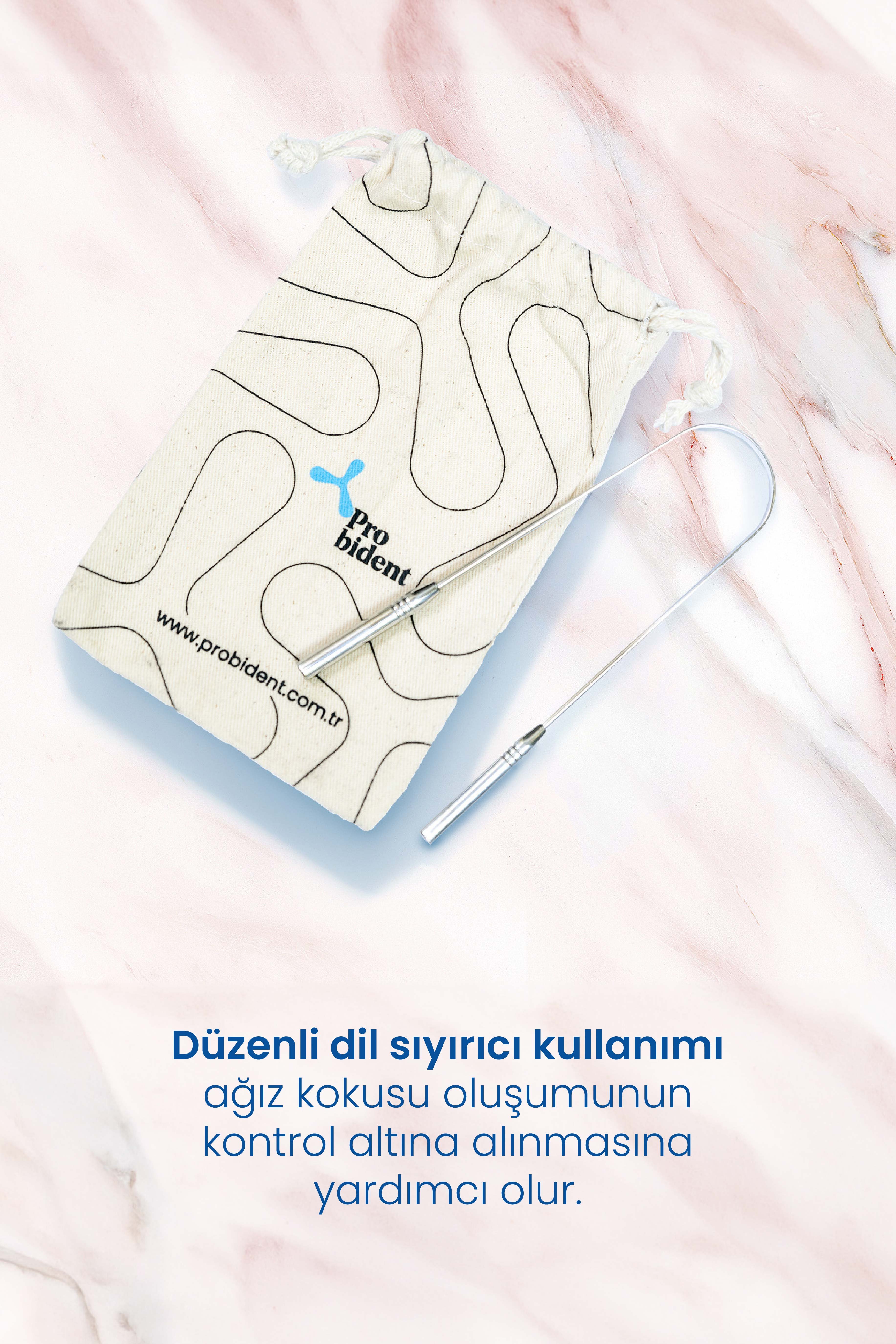 Dil Temizleme Aparatı Paslanmaz Tıbbi Medikal Çelik