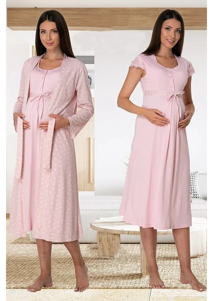 Lohusa Sabahlıklı Gecelik Takımı - 6015