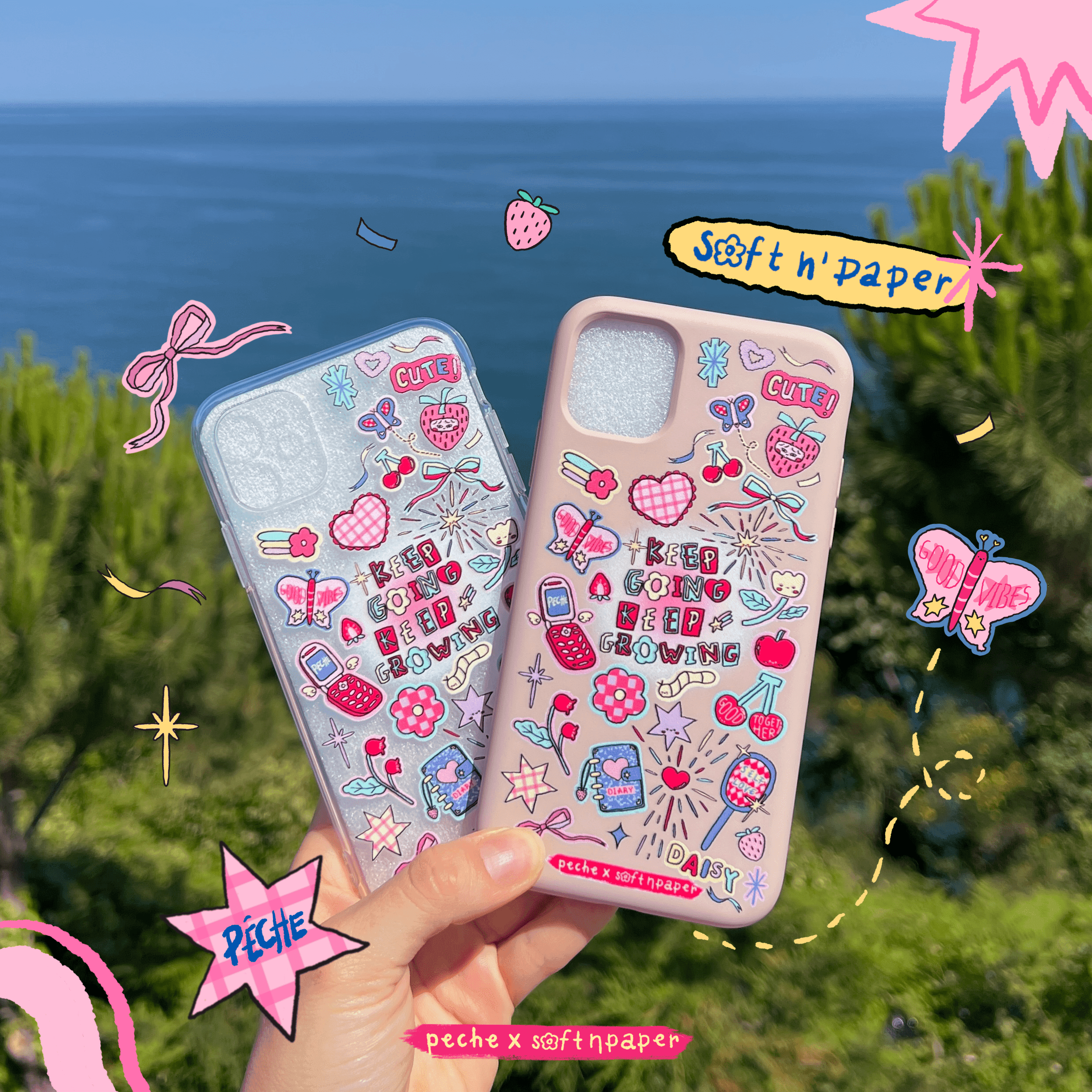 soft n' paper x pêche phone case collab