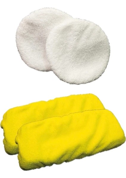2 Adet Beyaz + 2 Adet Sarı Yedek Buharlı Temizleyici Paspas Bezi Fakir Atmos ve Pocket Için Uyumlu