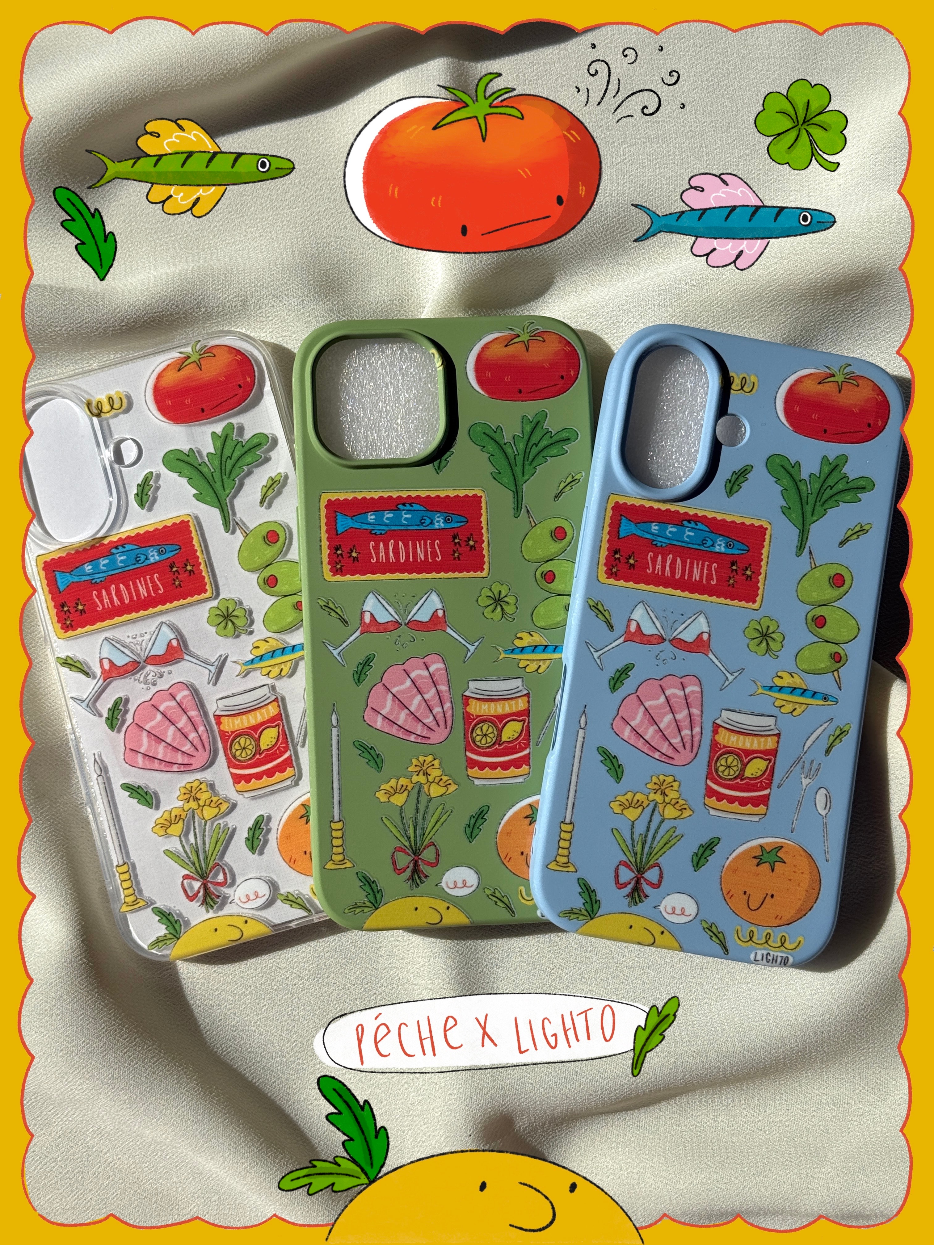 light0 x pêche phone case