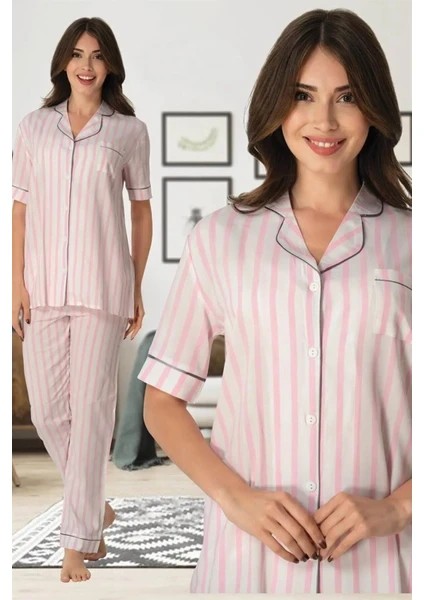 Lohusa Çizgili Pijama Takımı - 8065