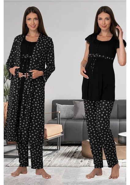 Lohusa Sabahlıklı Pijama Takımı - 6014