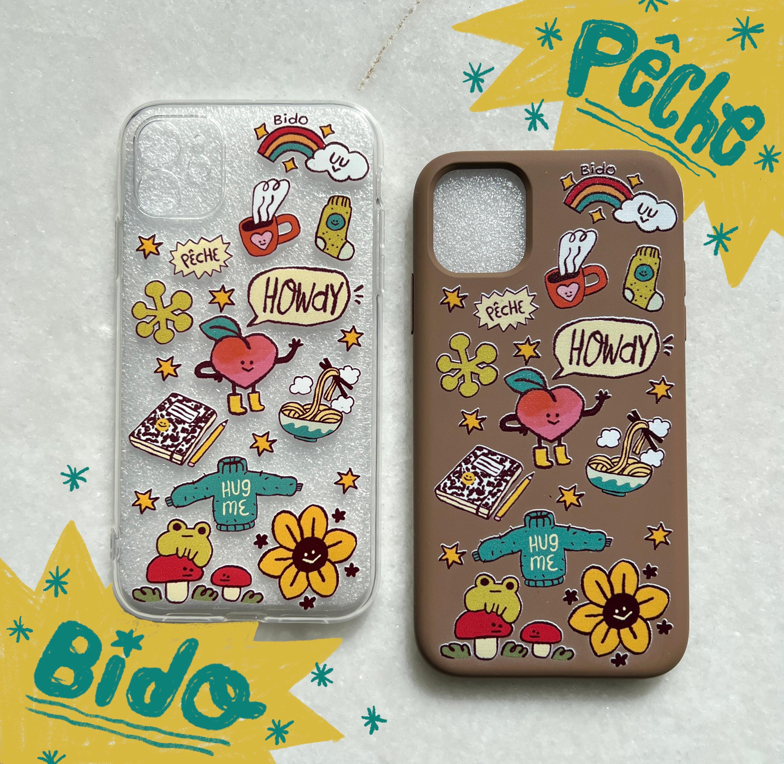 bido x pêche phone case collab