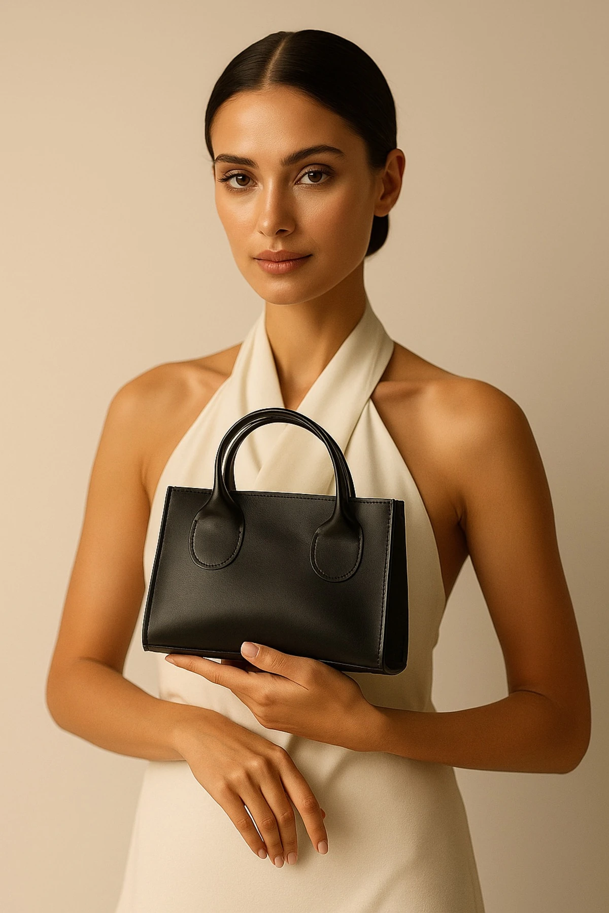 Alvara Belle Siyah Fermuarlı Tek Bölmeli Askılı Kadın El Kol ve Omuz Çantası