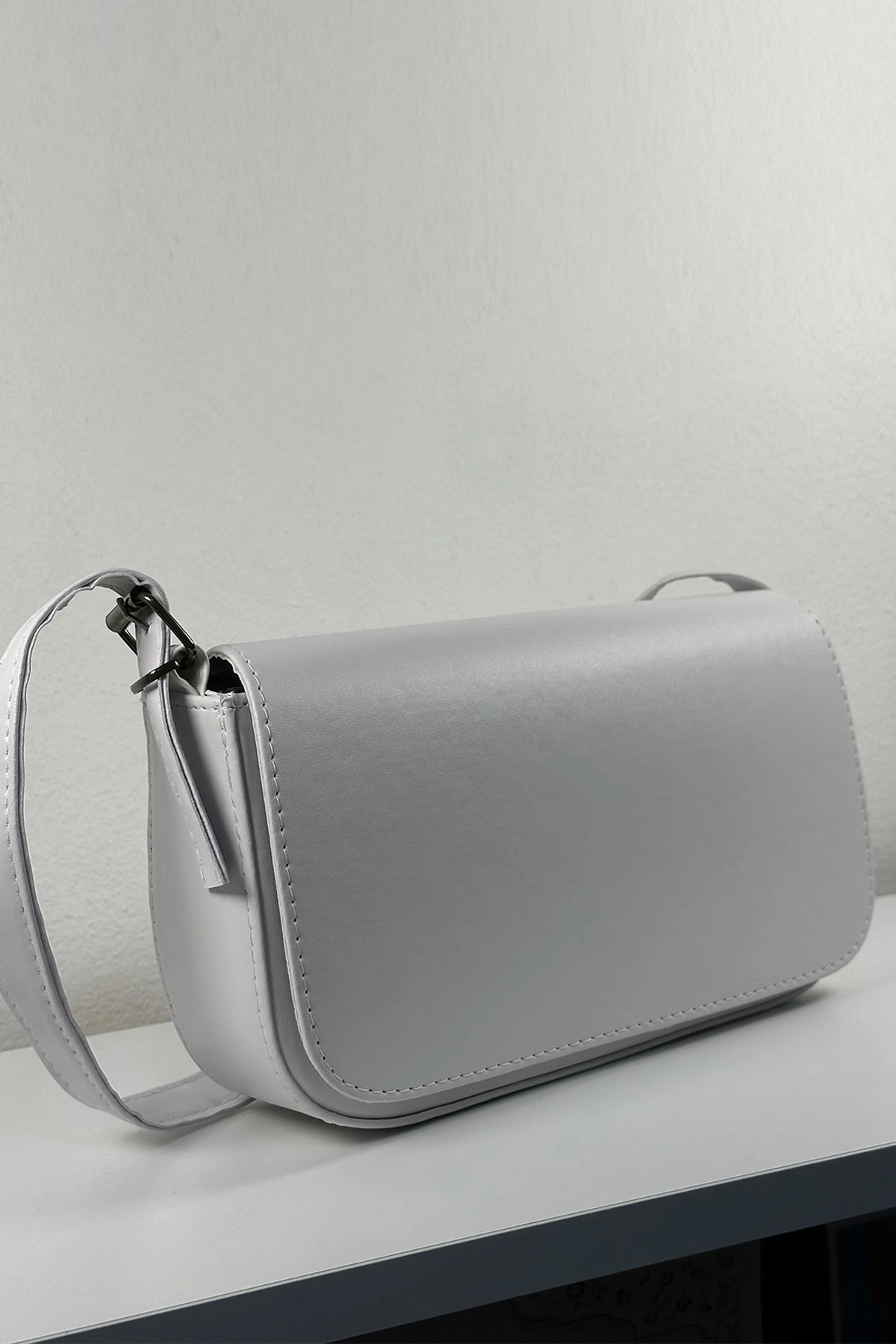 Lusso Blanco Beyaz Baget Kadın El Kol ve Omuz Çantası