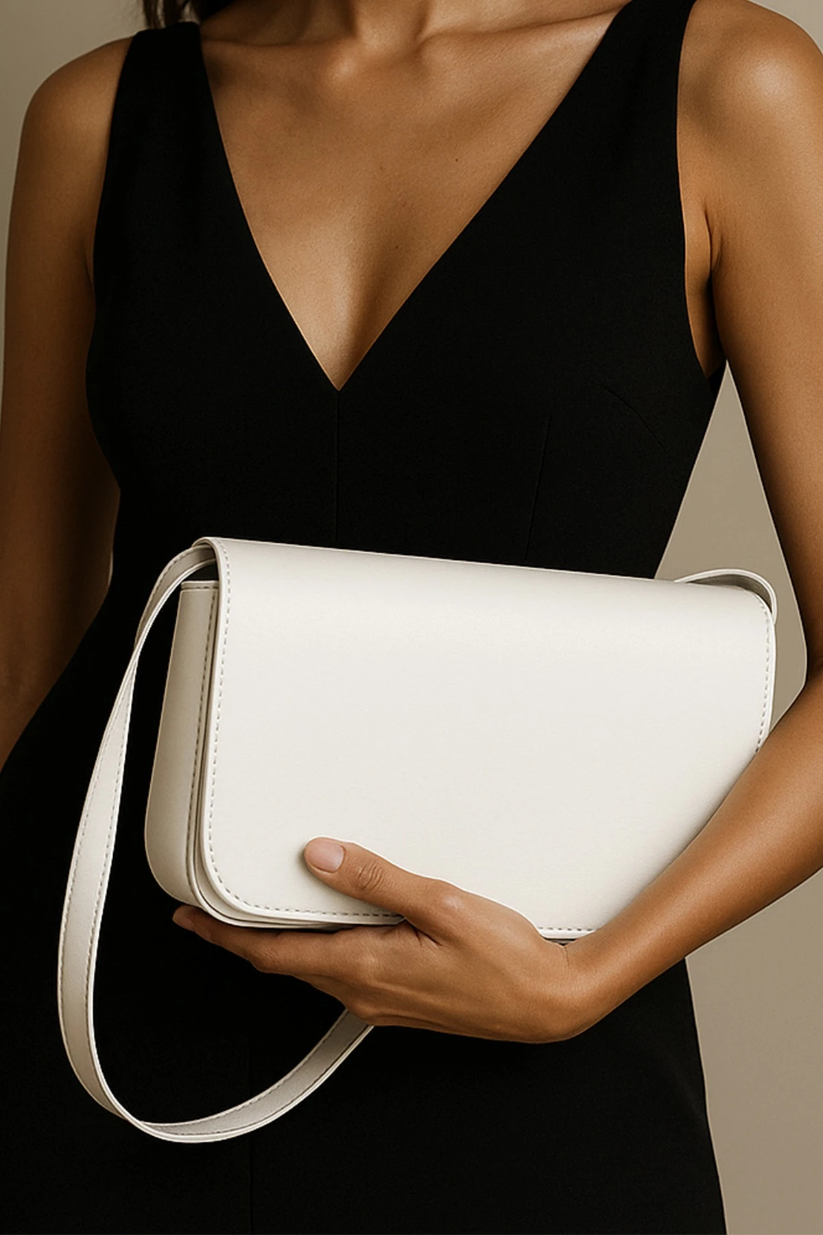 Lusso Blanco Beyaz Baget Kadın El Kol ve Omuz Çantası