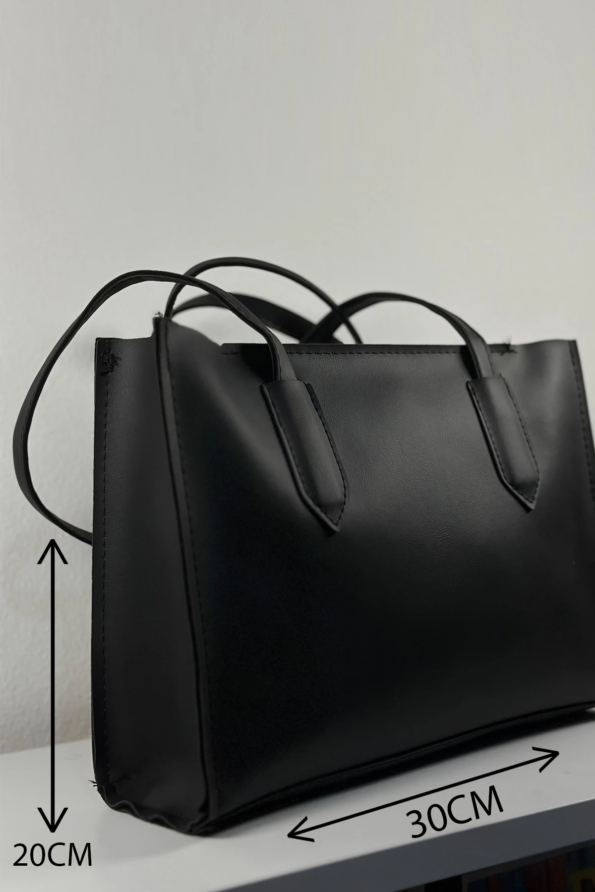 Bellarose Elite Büyük Boy Siyah Askılı Kadın El Kol ve Omuz Çantası