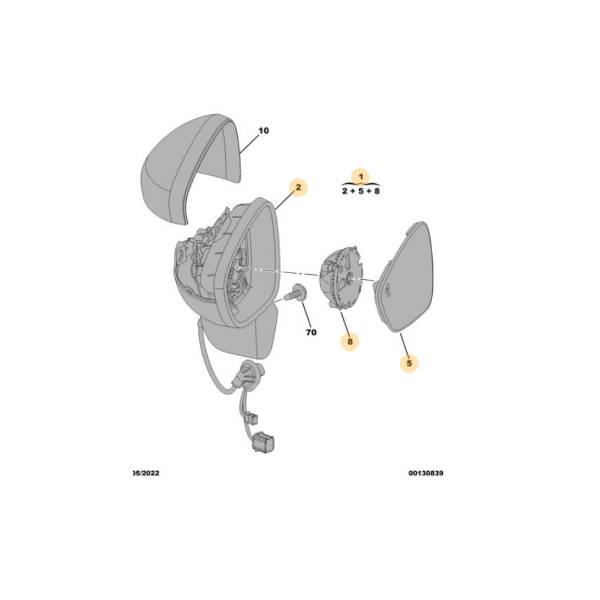 opel-crossland-sag-ayna-kapaksiz-komple-psa-marka