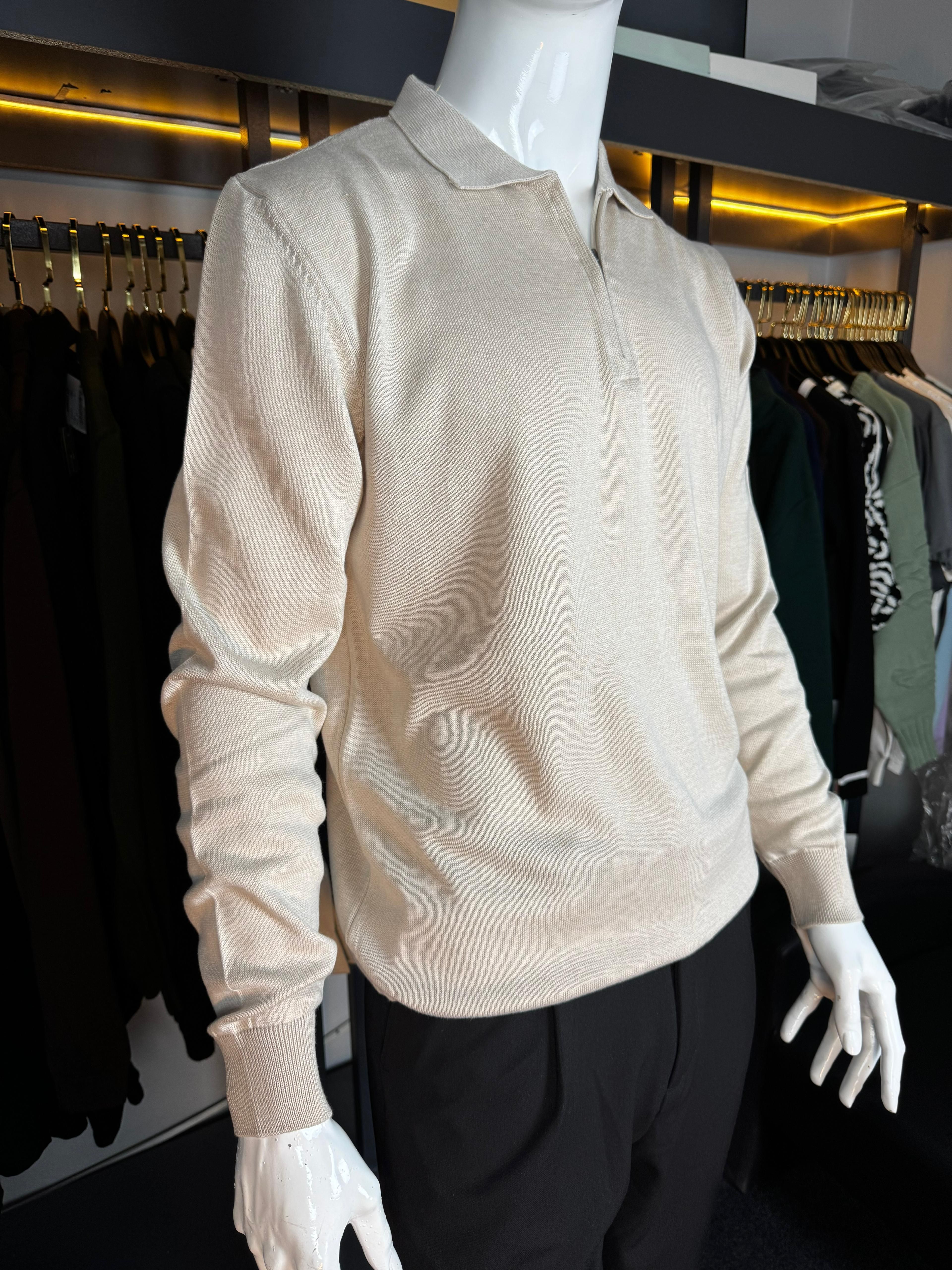 BEJ ZIPPER TRİKO