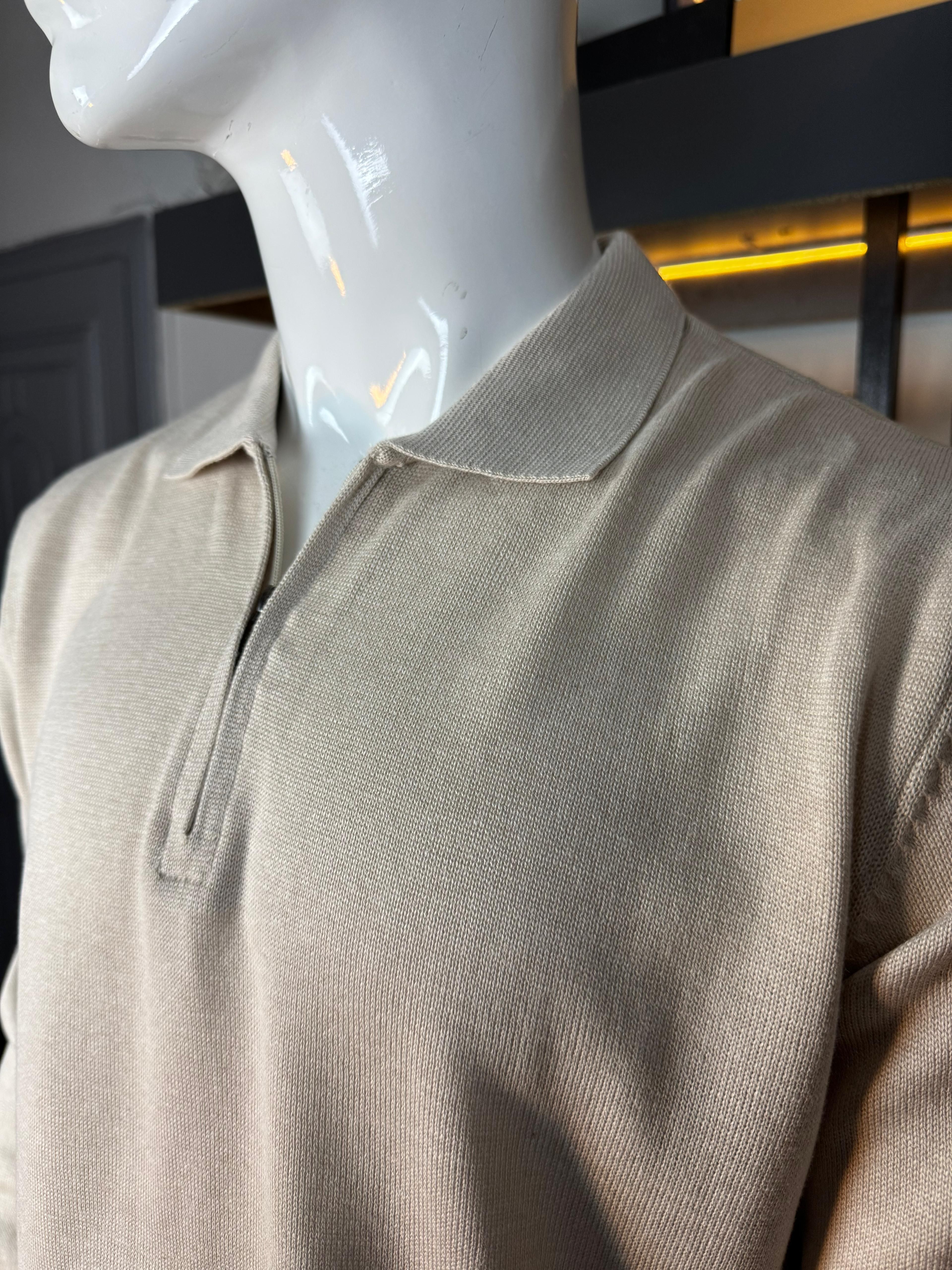 BEJ ZIPPER TRİKO