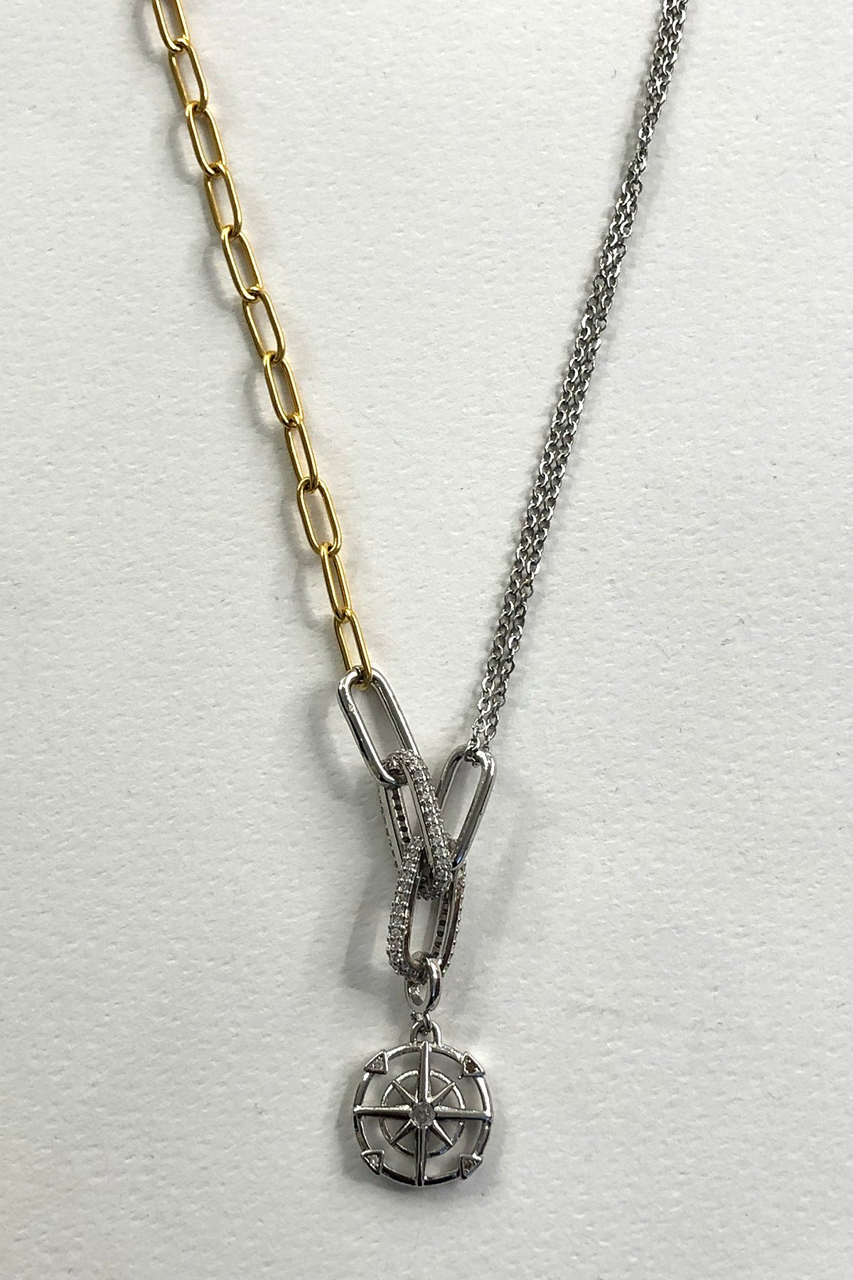 Kutup Yıldızı Model Silver Gold Detaylı Xp Kaplama Kolye
