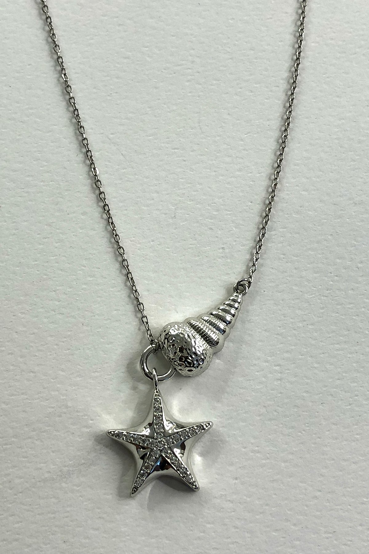 Deniz Yıldızı Silver Detaylı Xp Kaplama Kolye