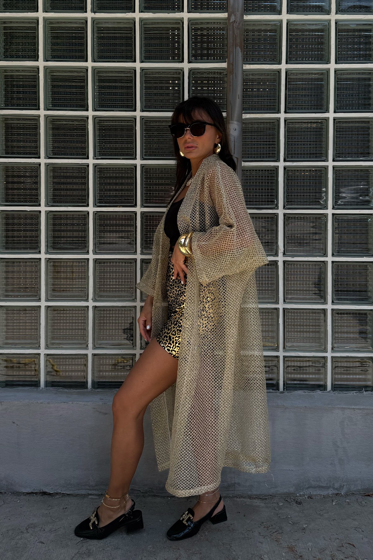 Uçuş | File Detaylı Gold Kimono