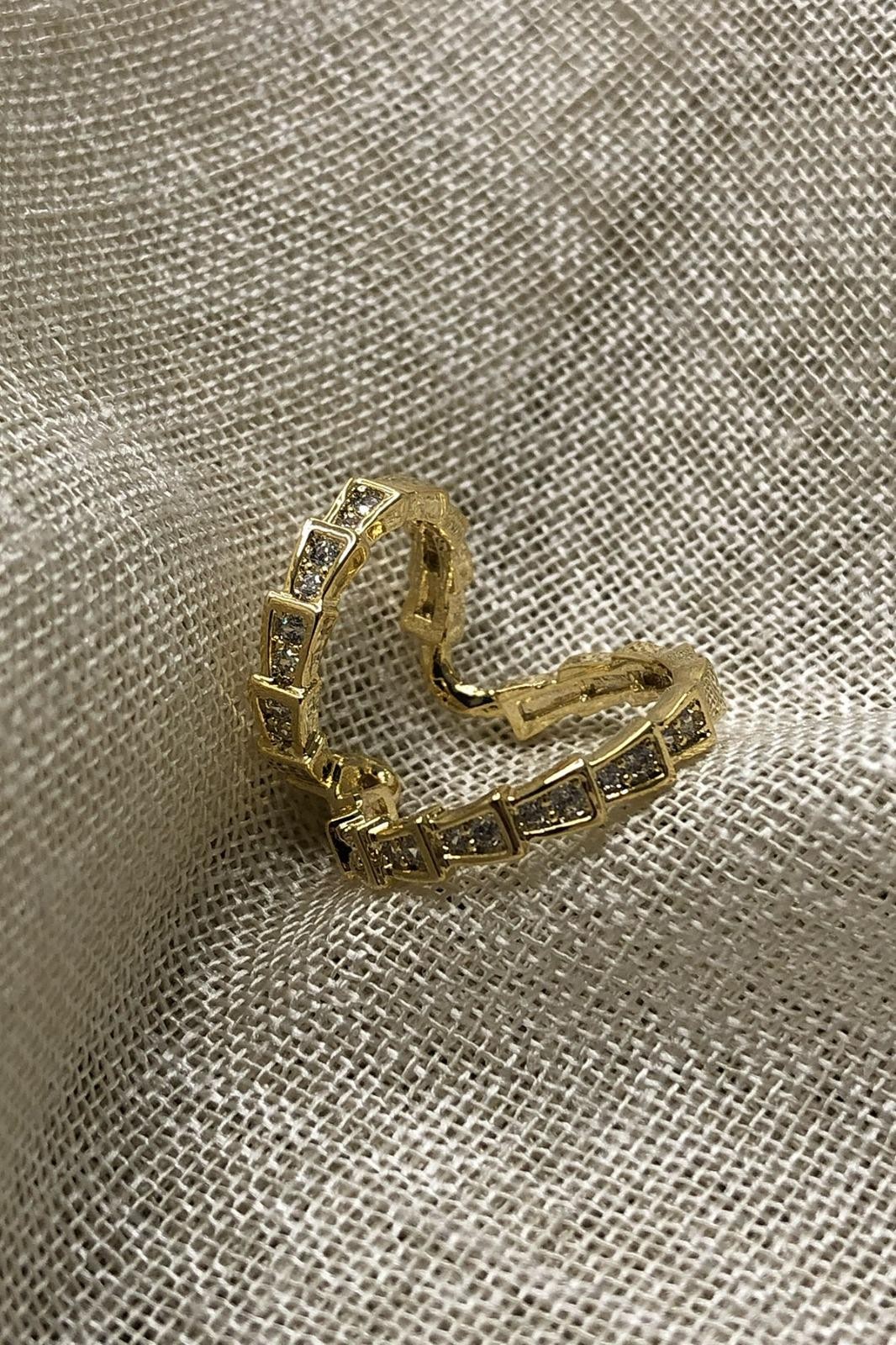 İkili Model Zirkon Taş Gold Kıkırdak Küpe
