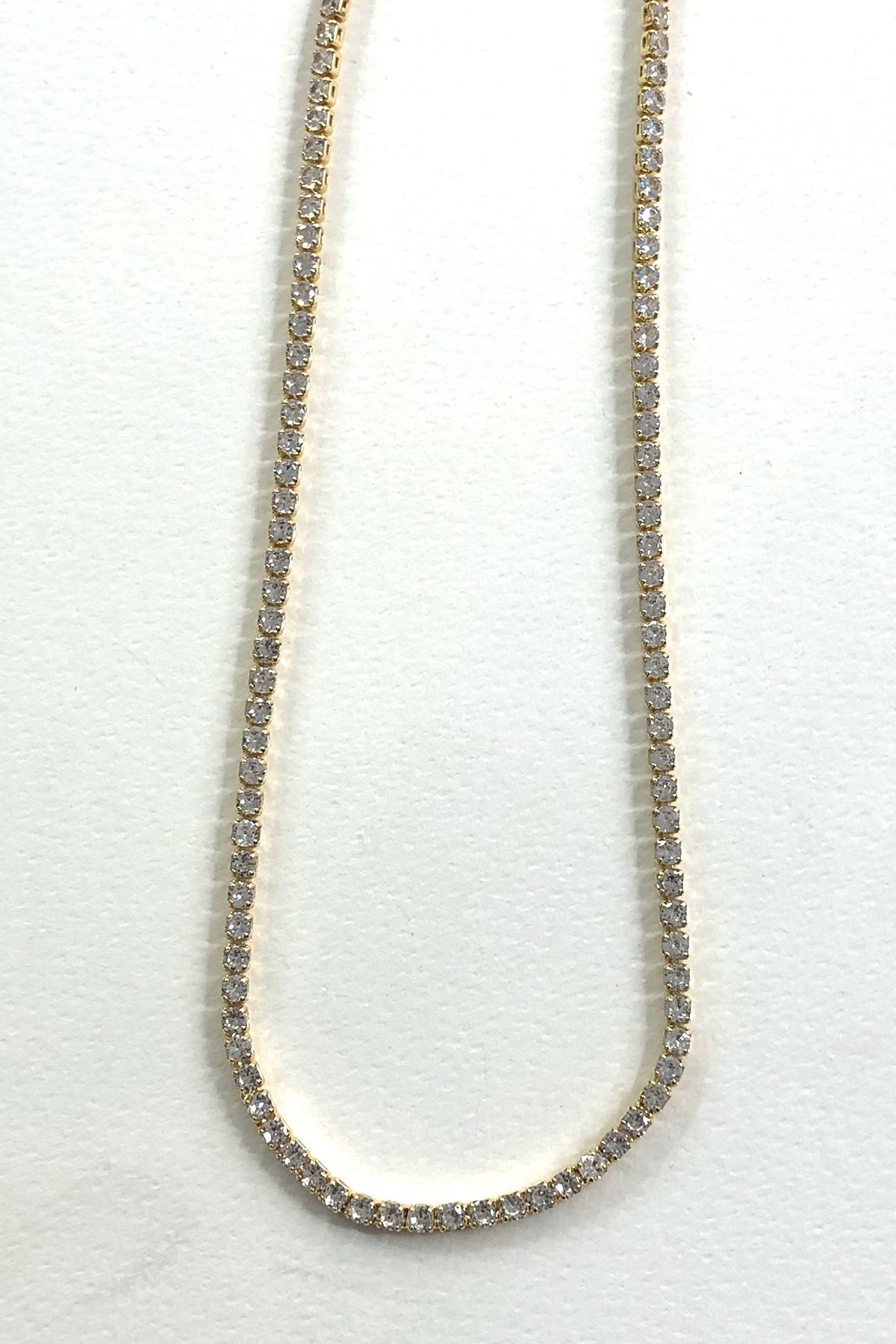 Su Yolu Model Gold Detaylı Zirkon Taş Kolye