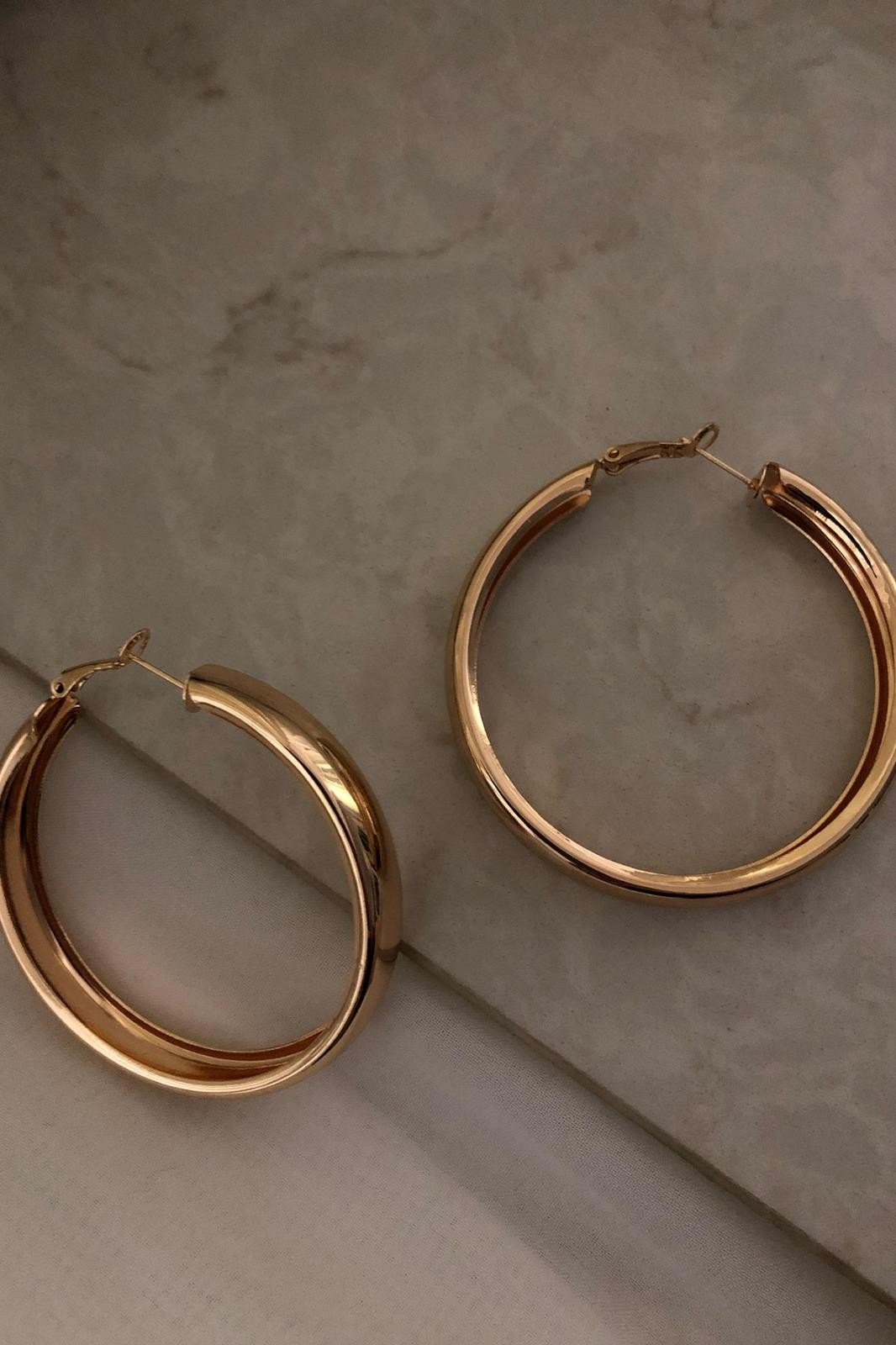 Büyük Boy Gold Model Küpe