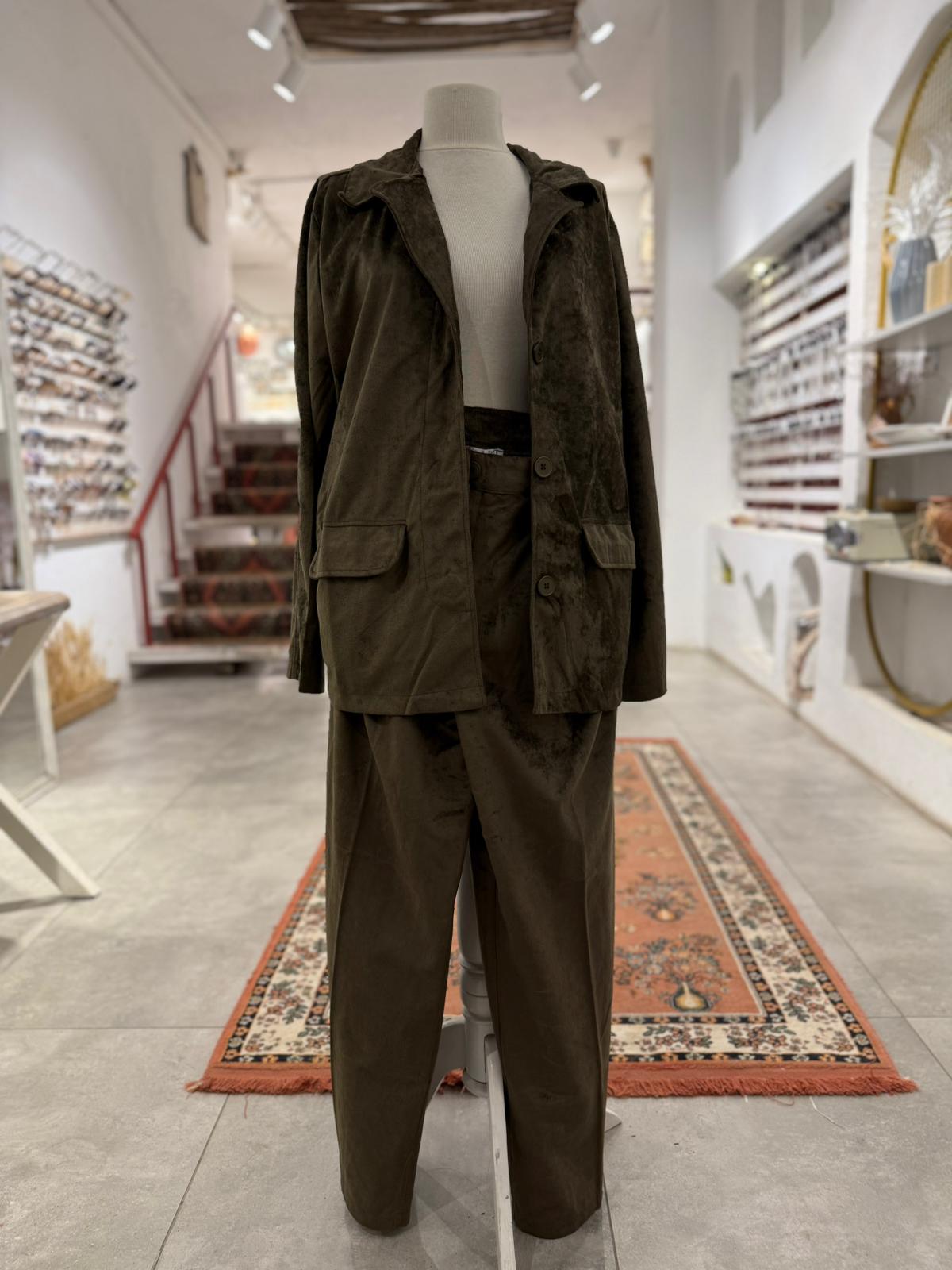 Pantolon Süet Haki Takım