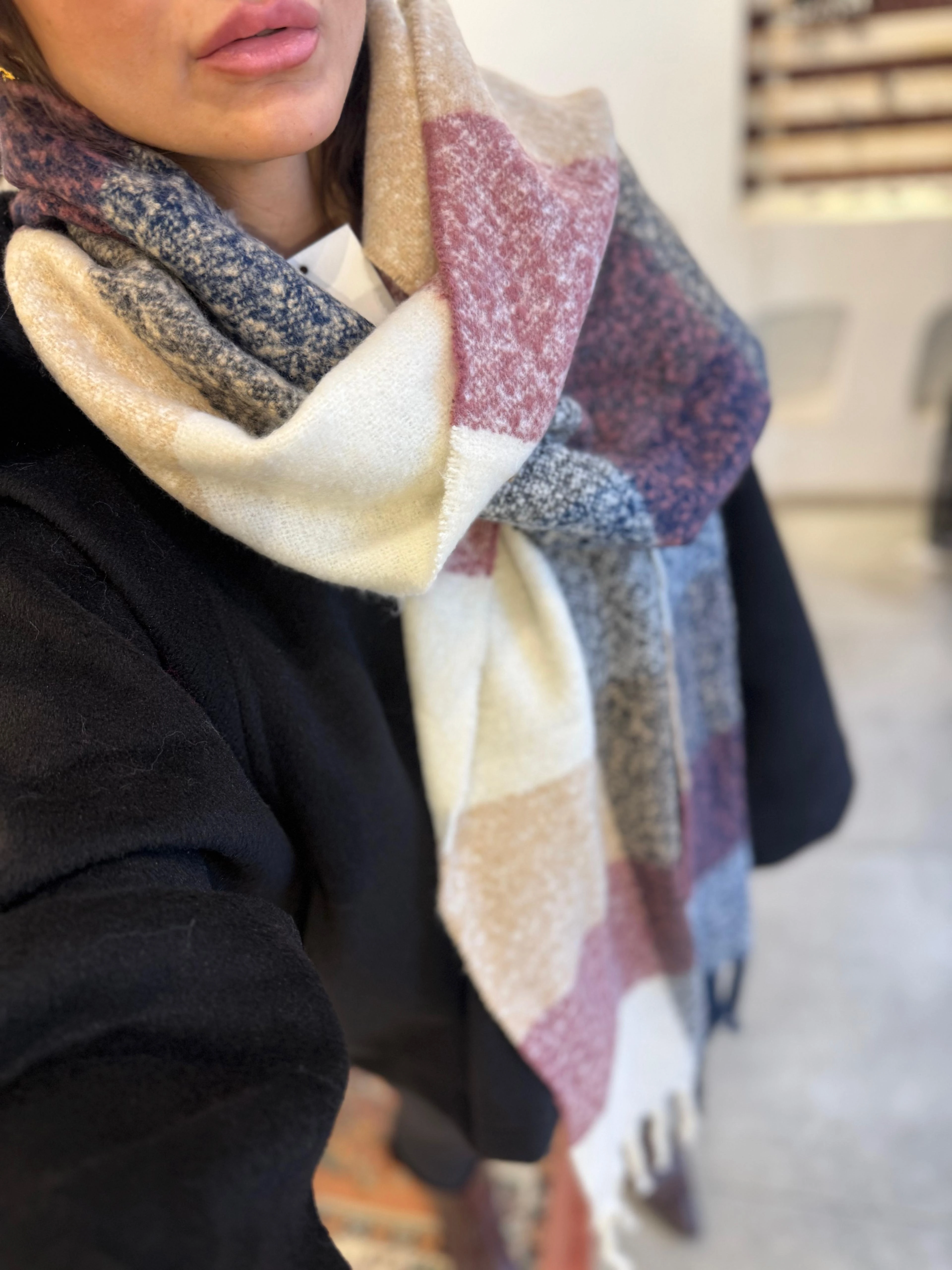 Pudra Kahve Karışımı Kalın Atkı