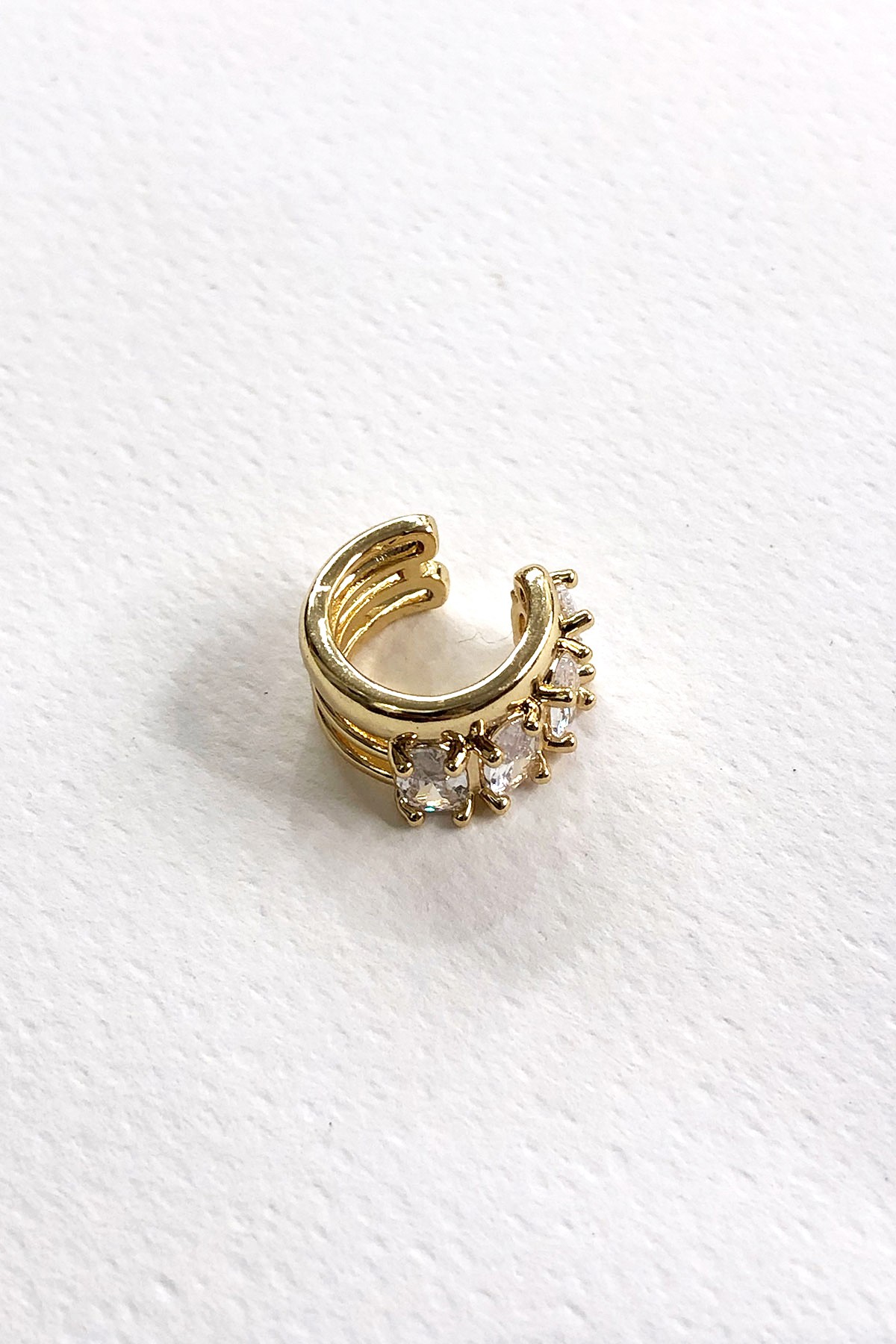 Taşlı Gold Model Kıkırdak Küpe
