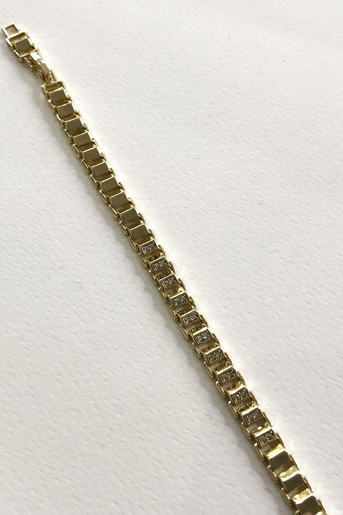 Kare Sıralı Model Gold Xp Kaplama Bileklik