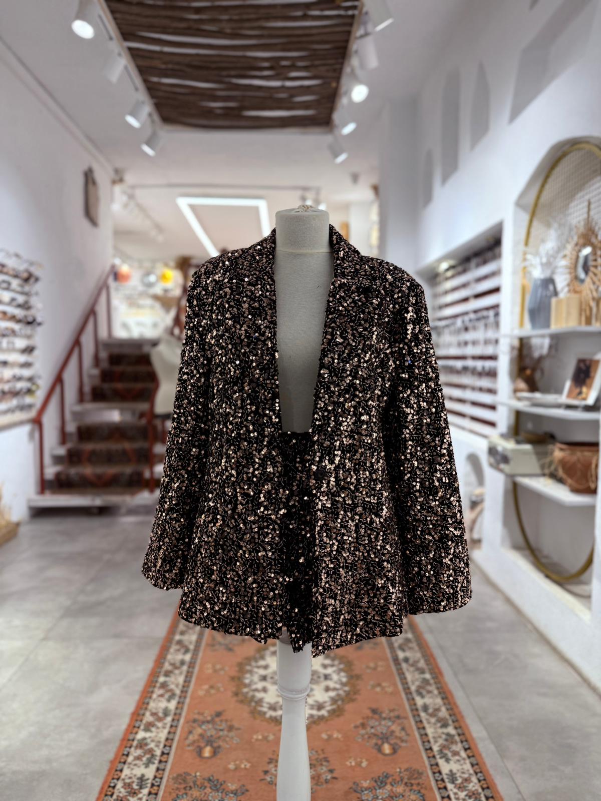 Bakır Renk Payetli Ceket