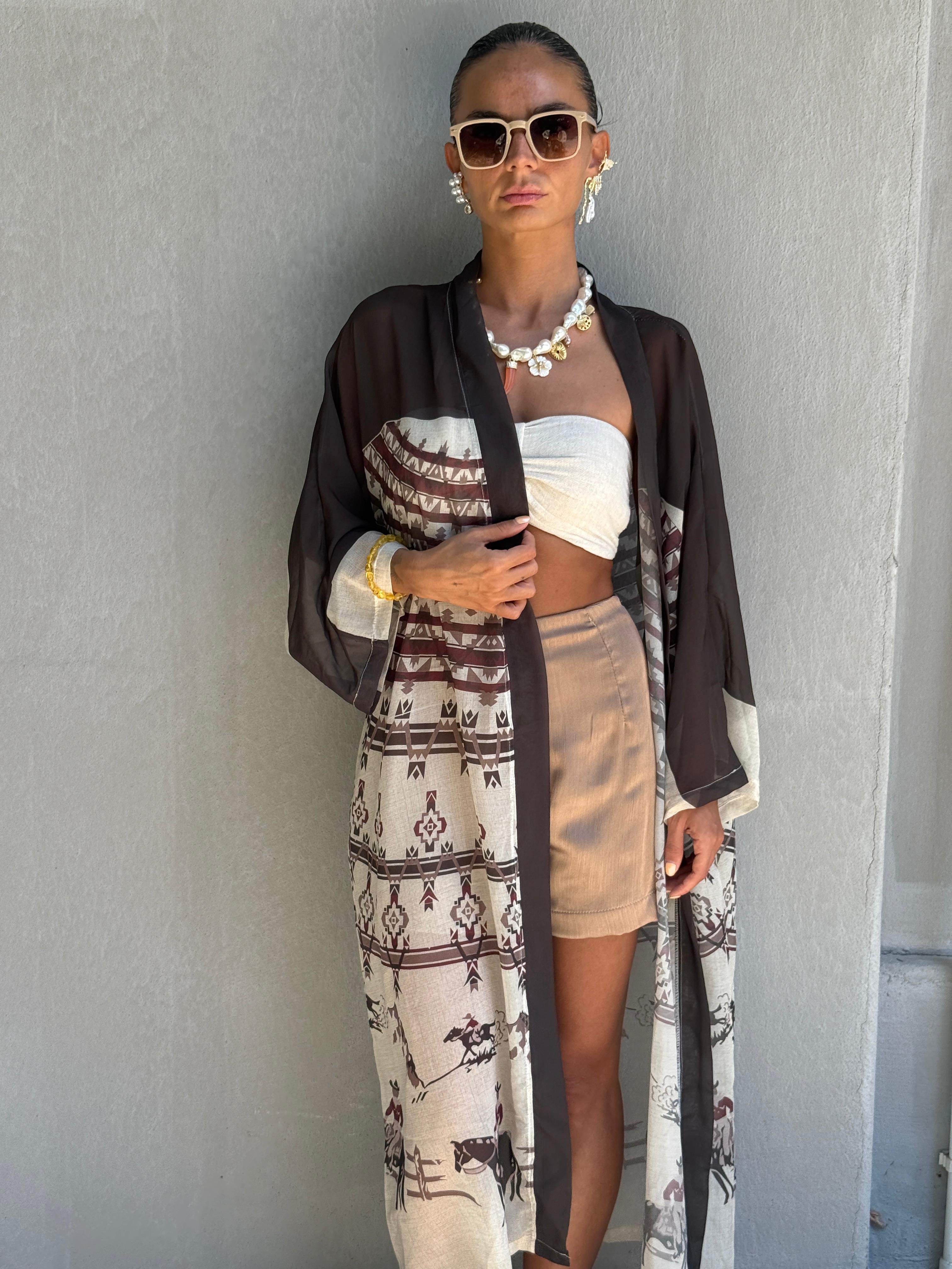 Desenli Kimono