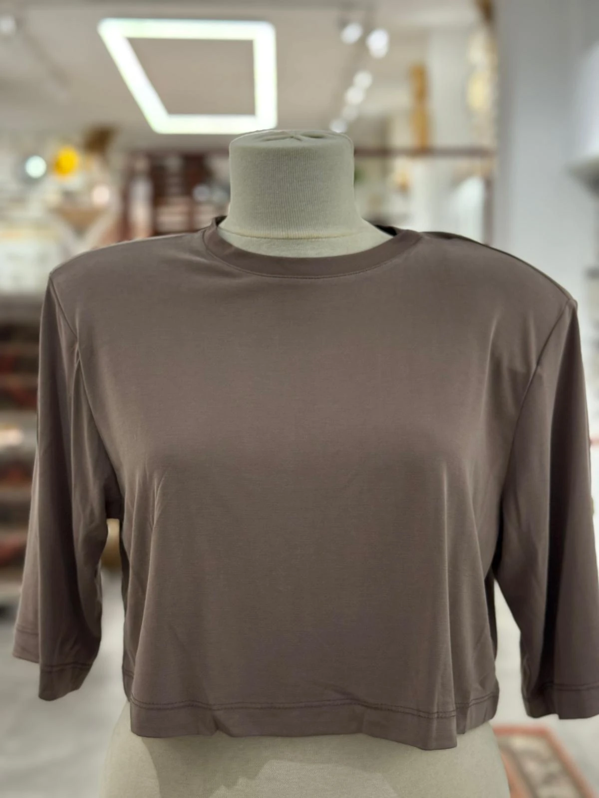 Mocha Renk Vatkalı Crop