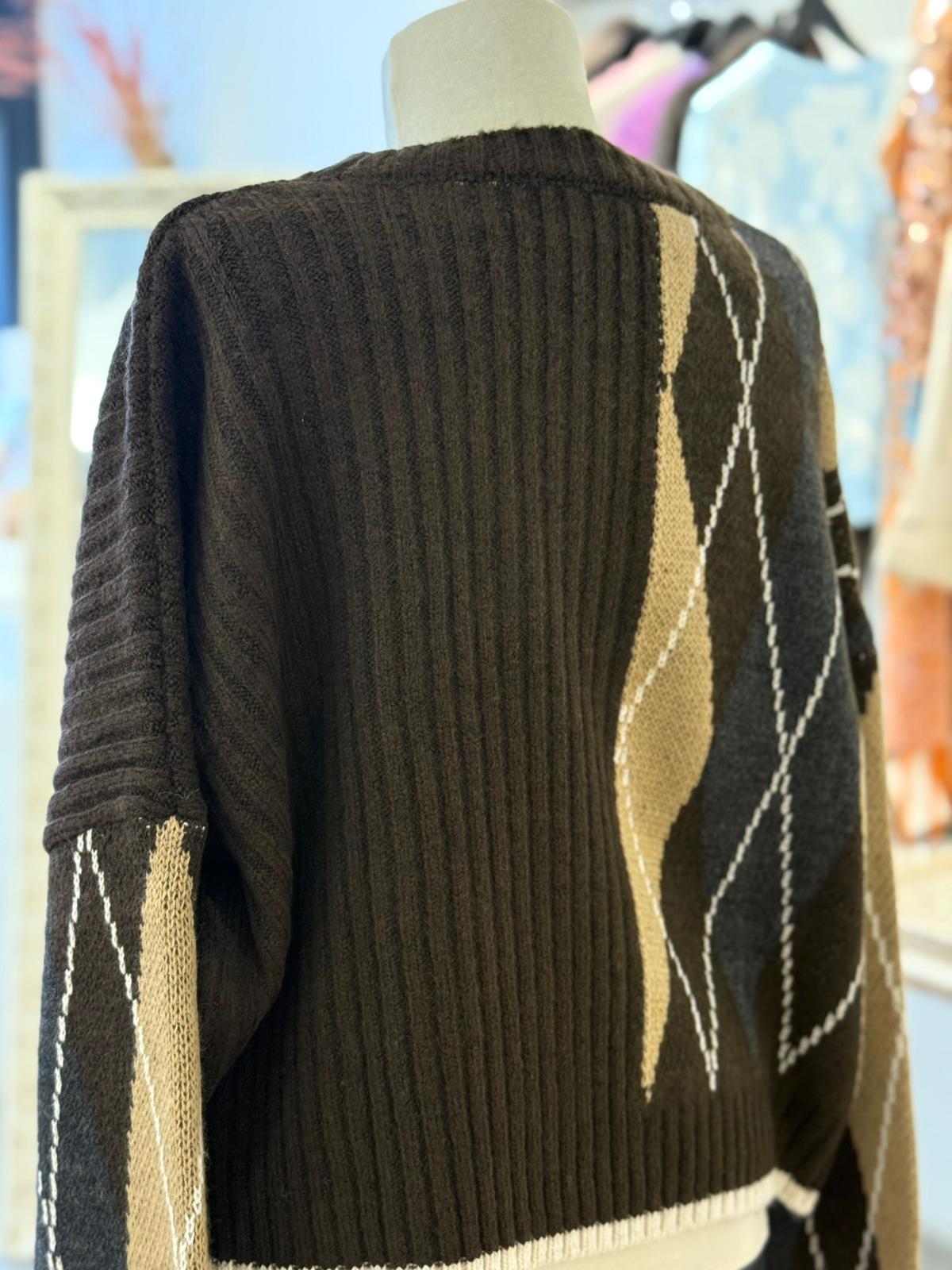 Baklava Desen Kısa Kazak