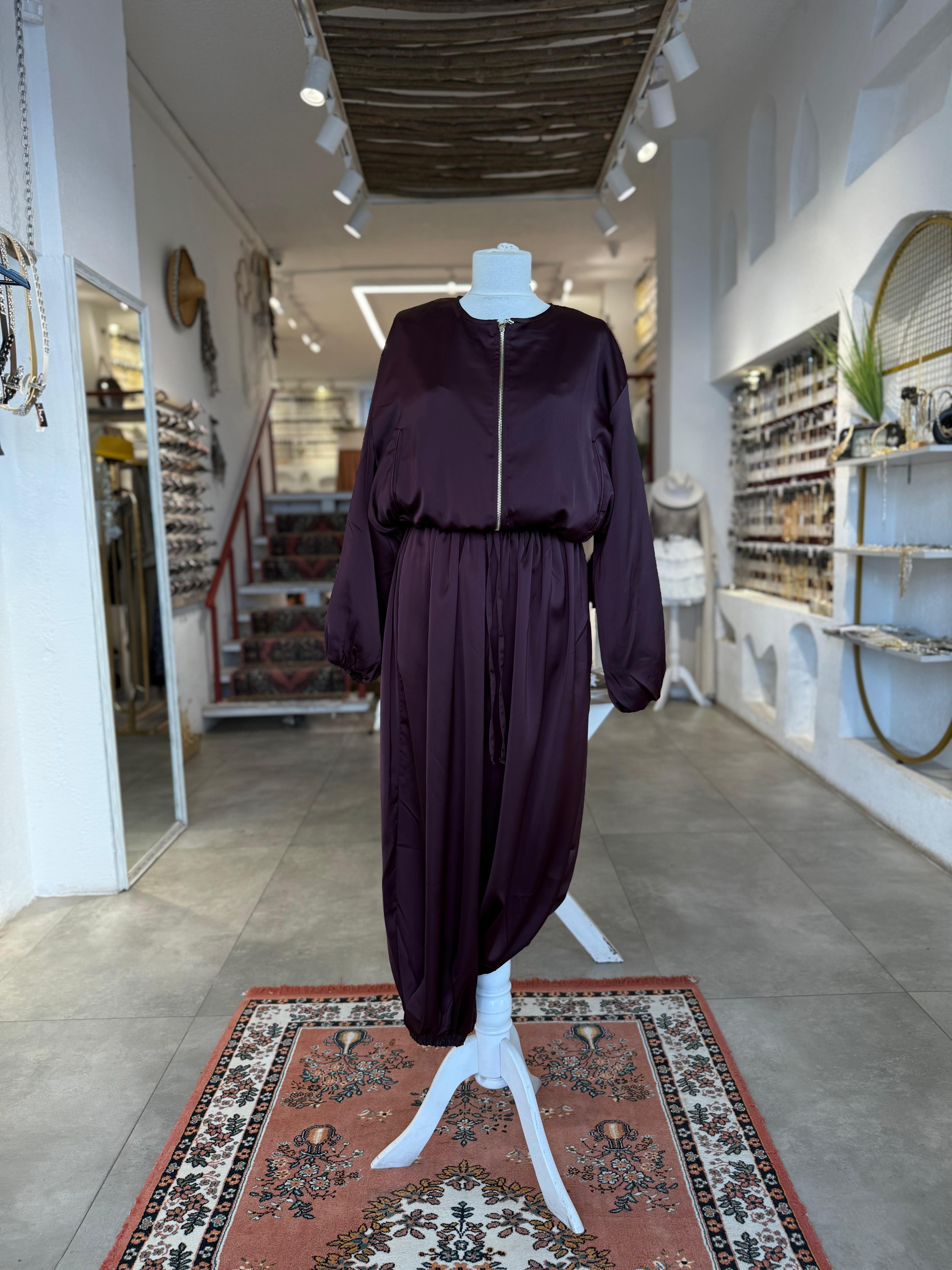 Bordo Renk Bomber Ceket