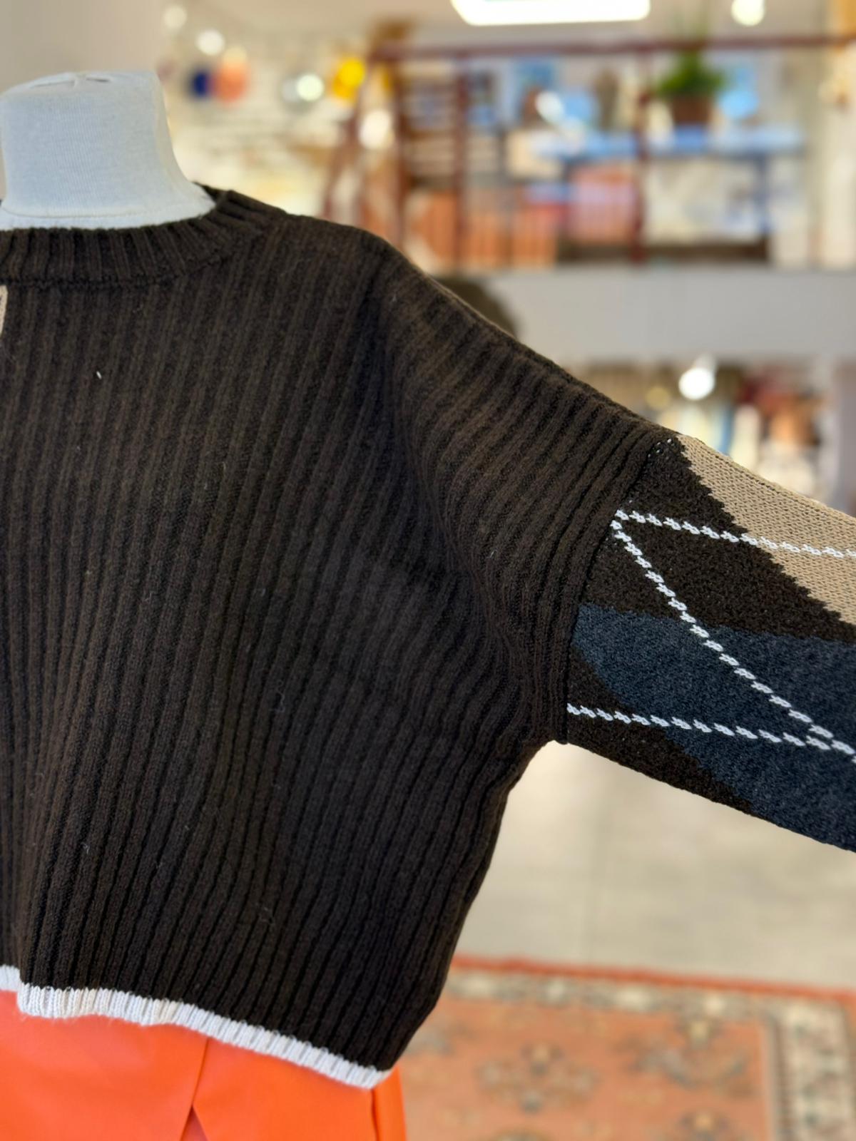 Baklava Desen Kısa Kazak