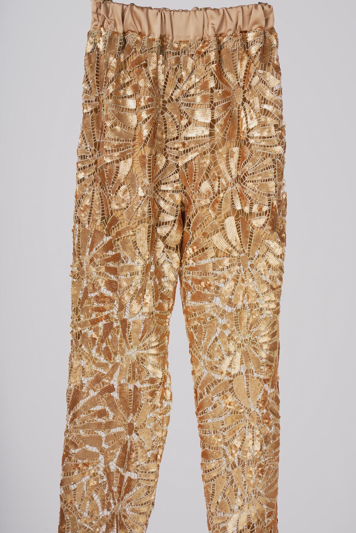 Altın Yapraklar | Gold Metalik Detaylı Pantolon