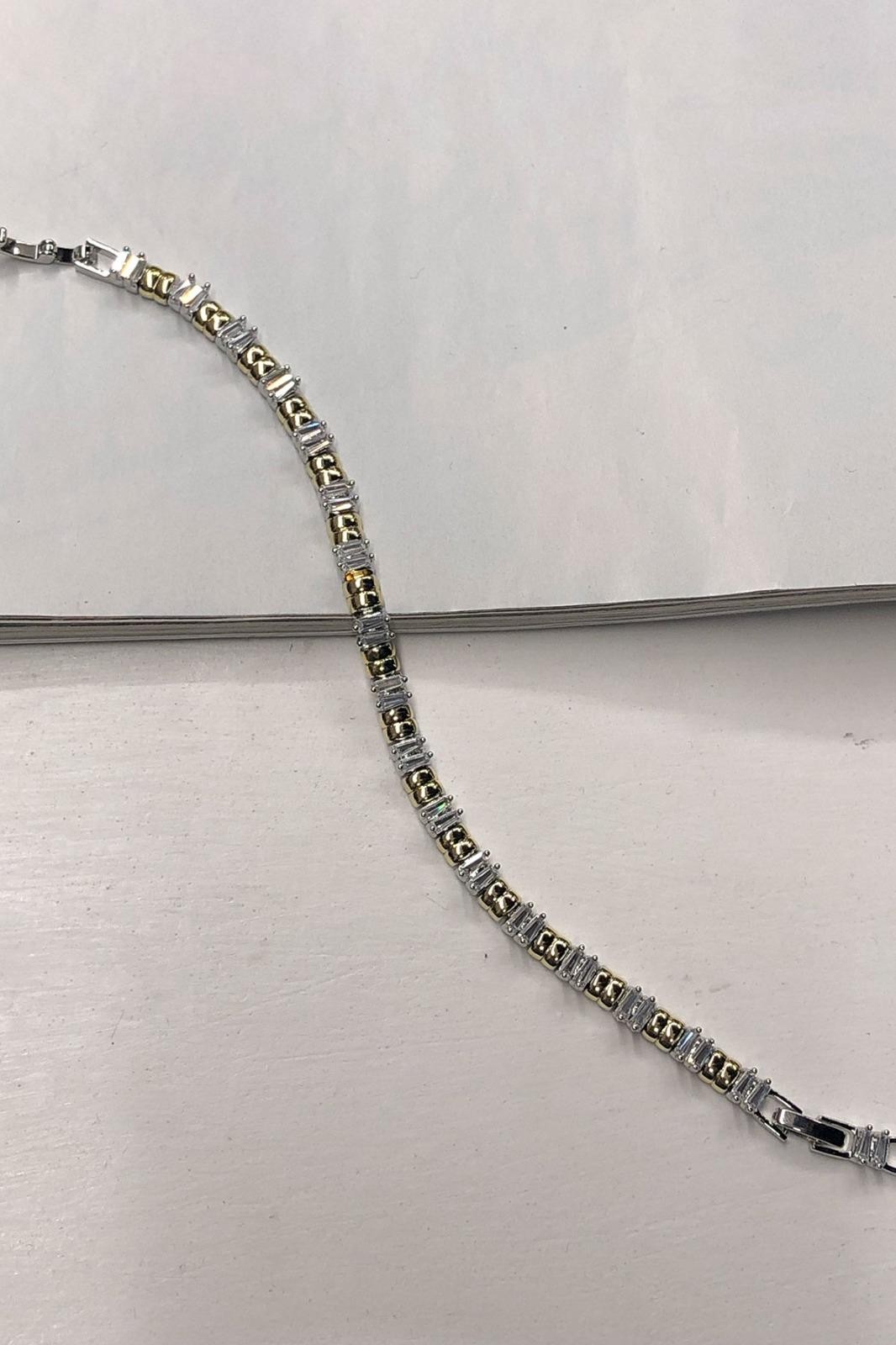 Taş Örüntü Model Gold Kaplama Bileklik